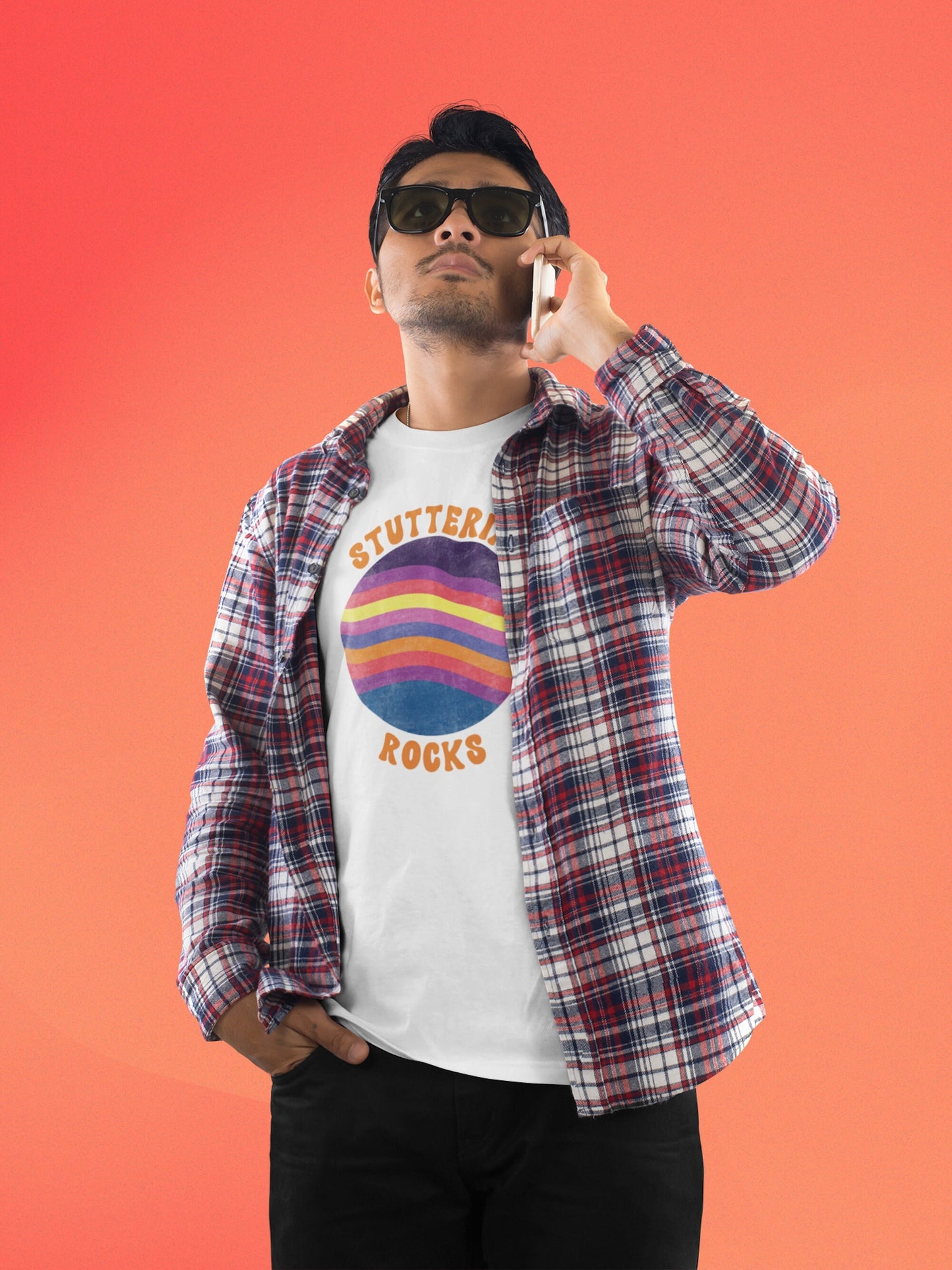 Stuttering Rocks Retro Sun Unisex T-Shirt