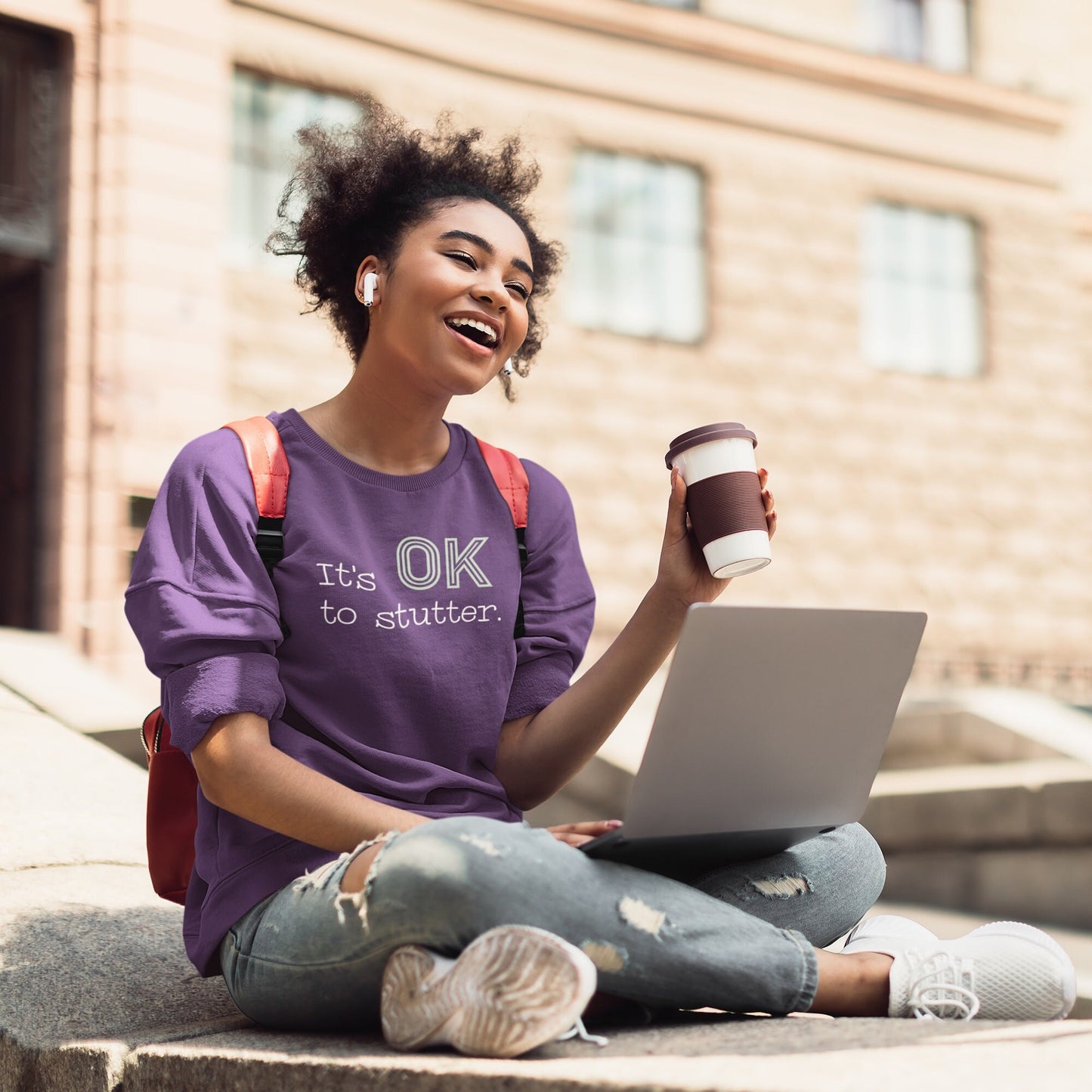 It's OK to Stutter Unisex Heavy Blend Crewneck Sweatshirt