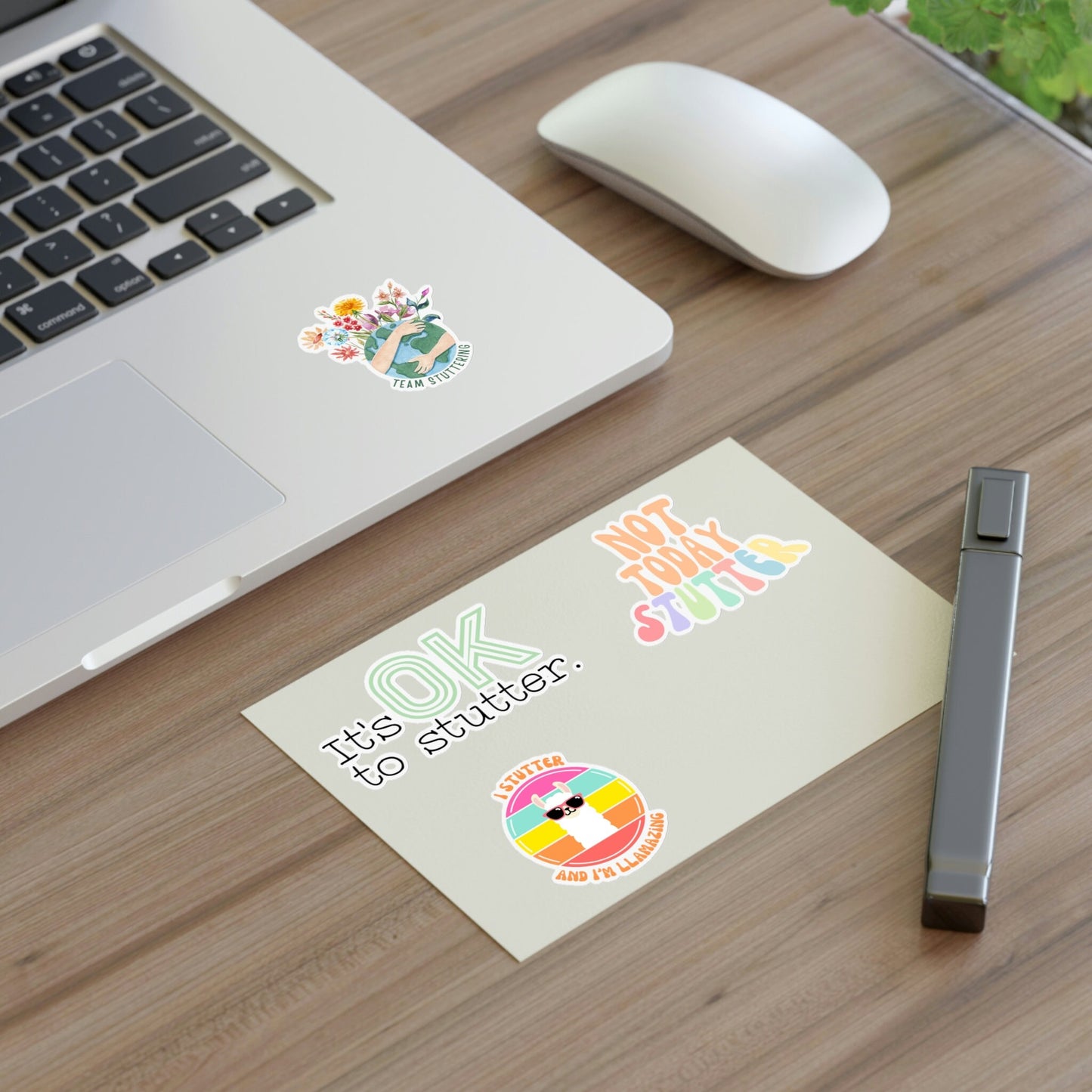 Four Stuttering Stickers Sticker Sheet, 4 x 6" or 8.5 x 11"