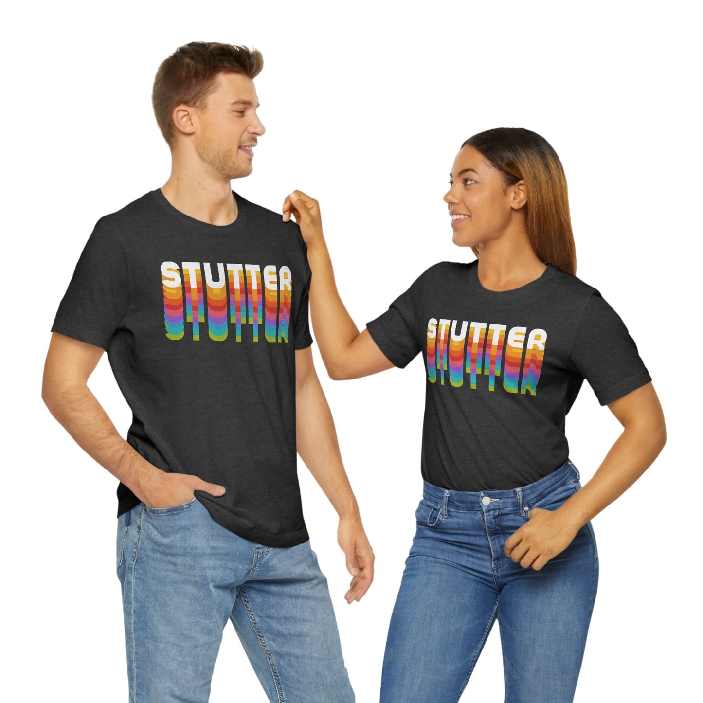 Stutter Rainbow Stagger Text Unisex T-Shirt