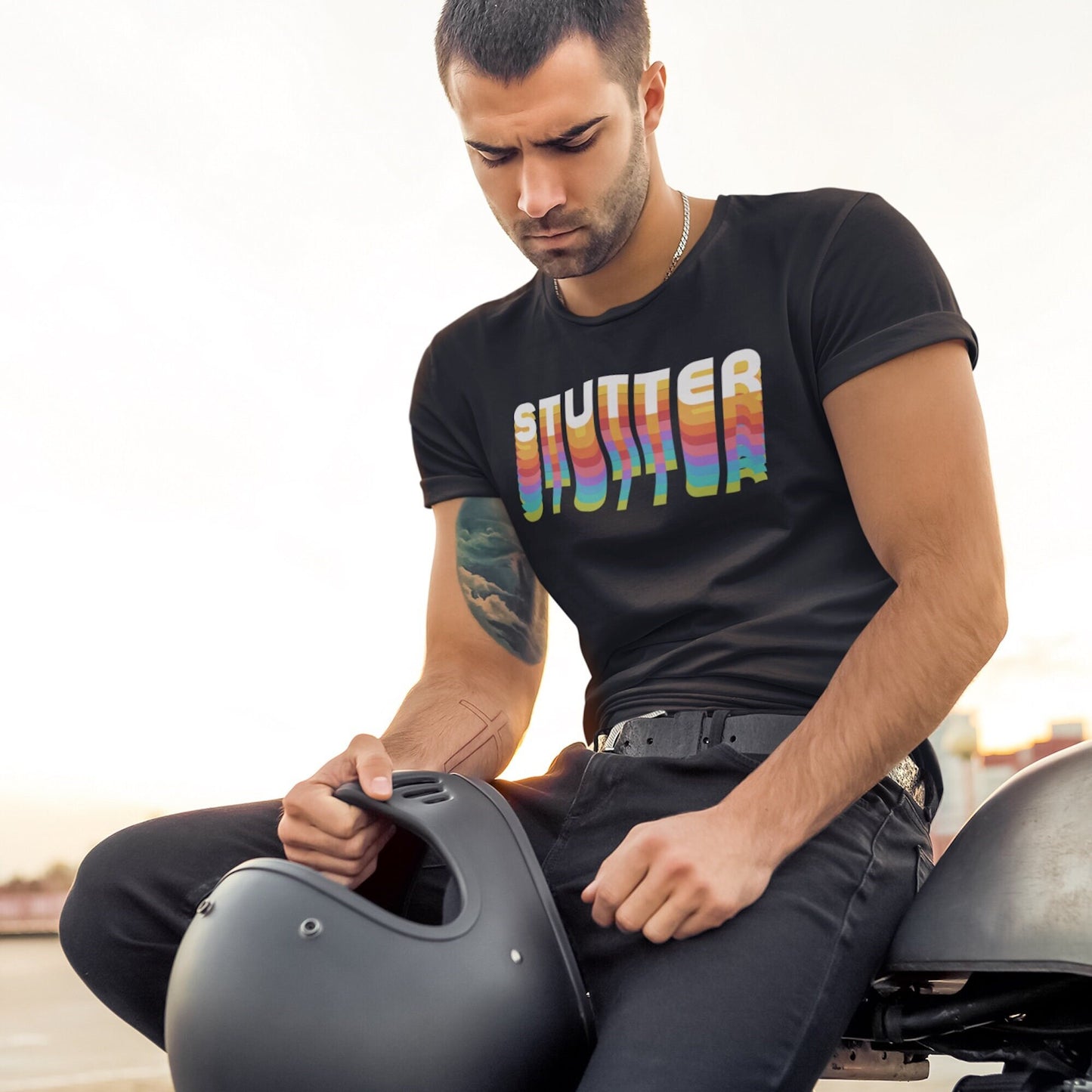 Stutter Rainbow Stagger Text Unisex T-Shirt