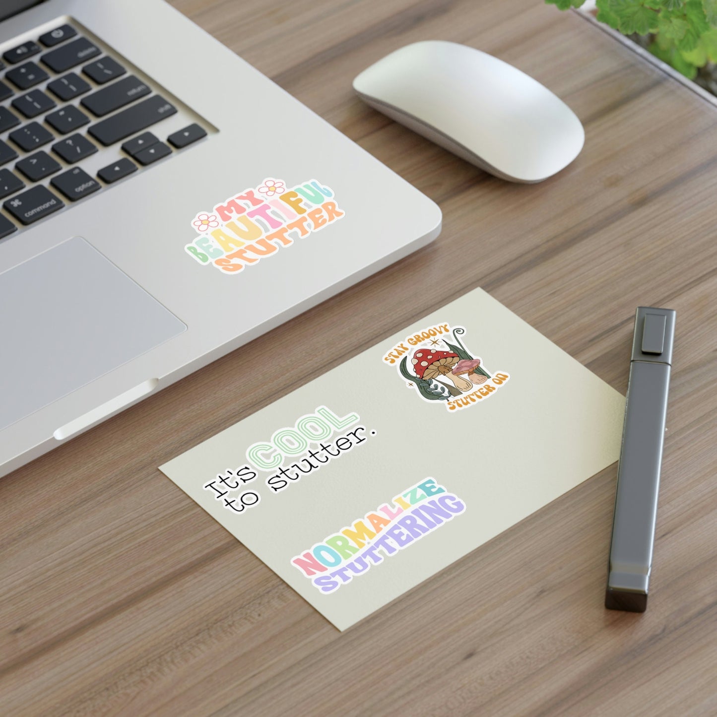 Four Stuttering Stickers Sticker Sheet, 4 x 6" or 8.5 x 11"
