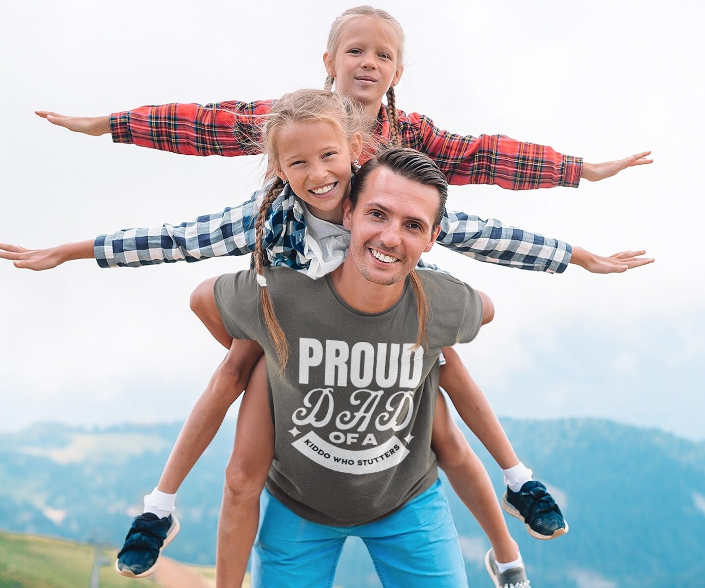 Proud Dad of a Kiddo Who Stutters Father's Day T-Shirt