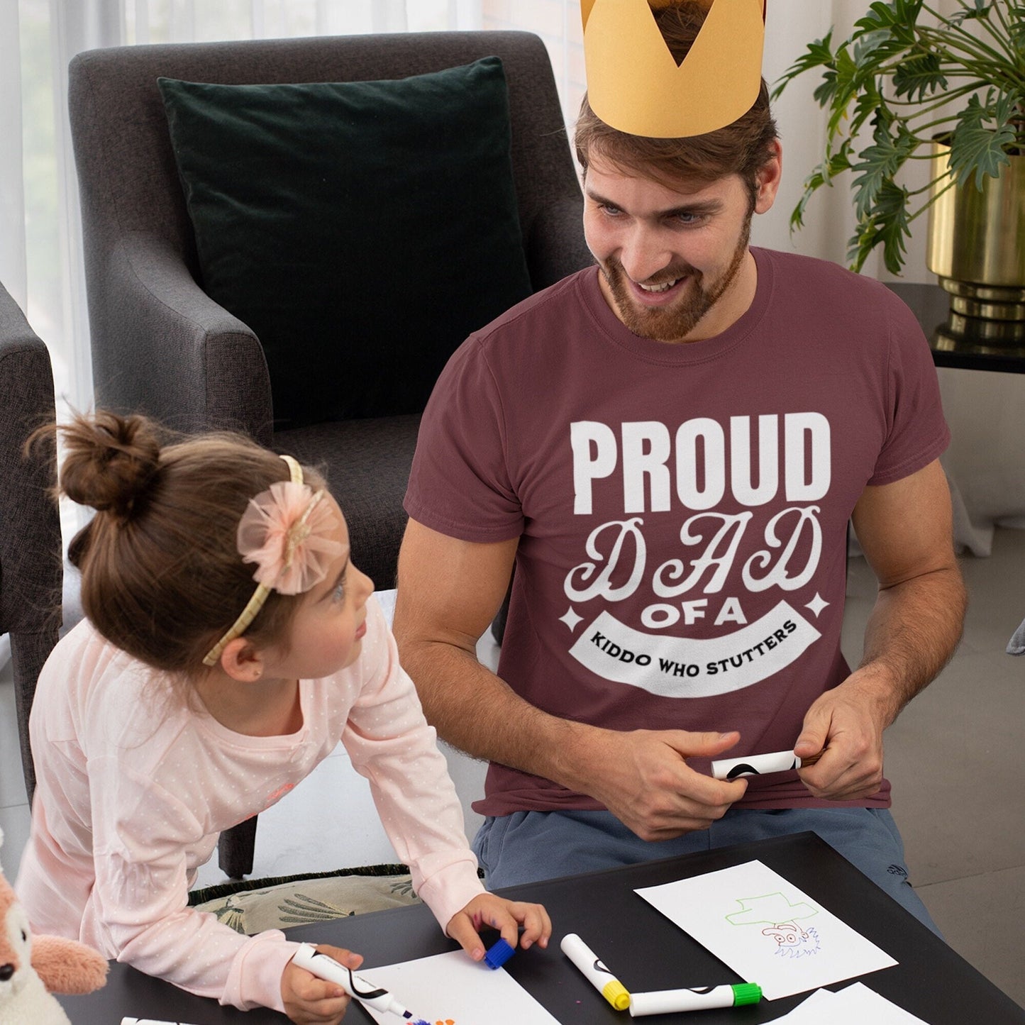 Proud Dad of a Kiddo Who Stutters Father's Day T-Shirt