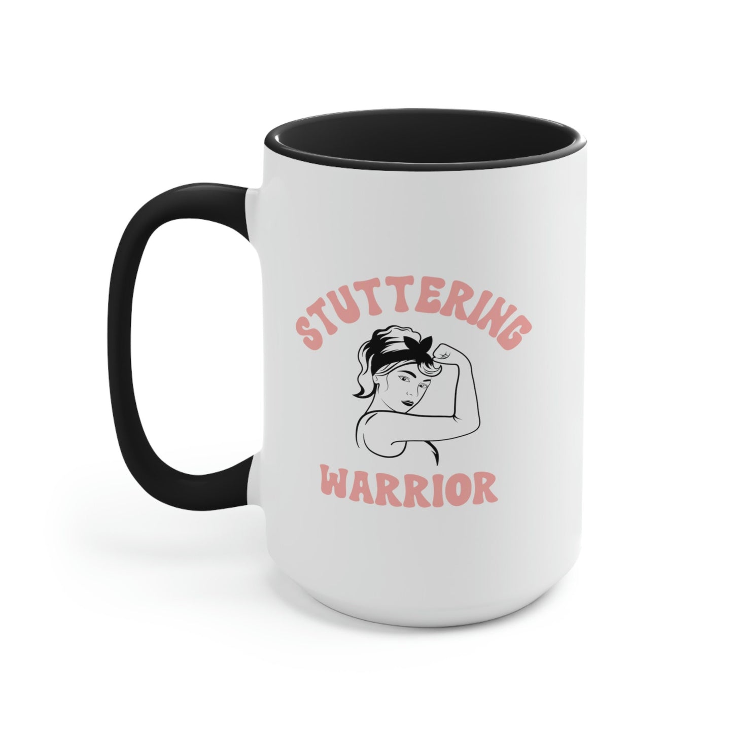Stuttering Warrior Pinup Strong Woman Mug, 15oz