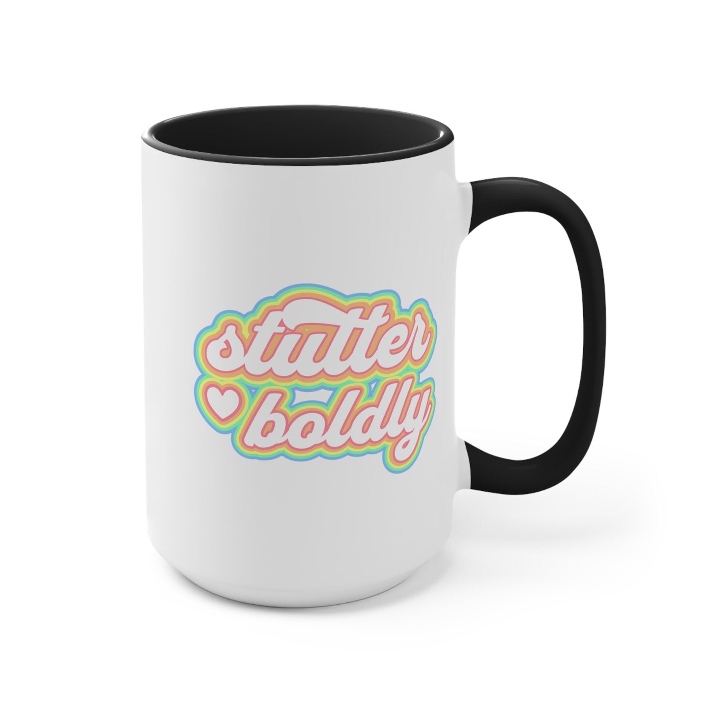Stutter Boldly Pastel Retro Coffee Mug, 15oz