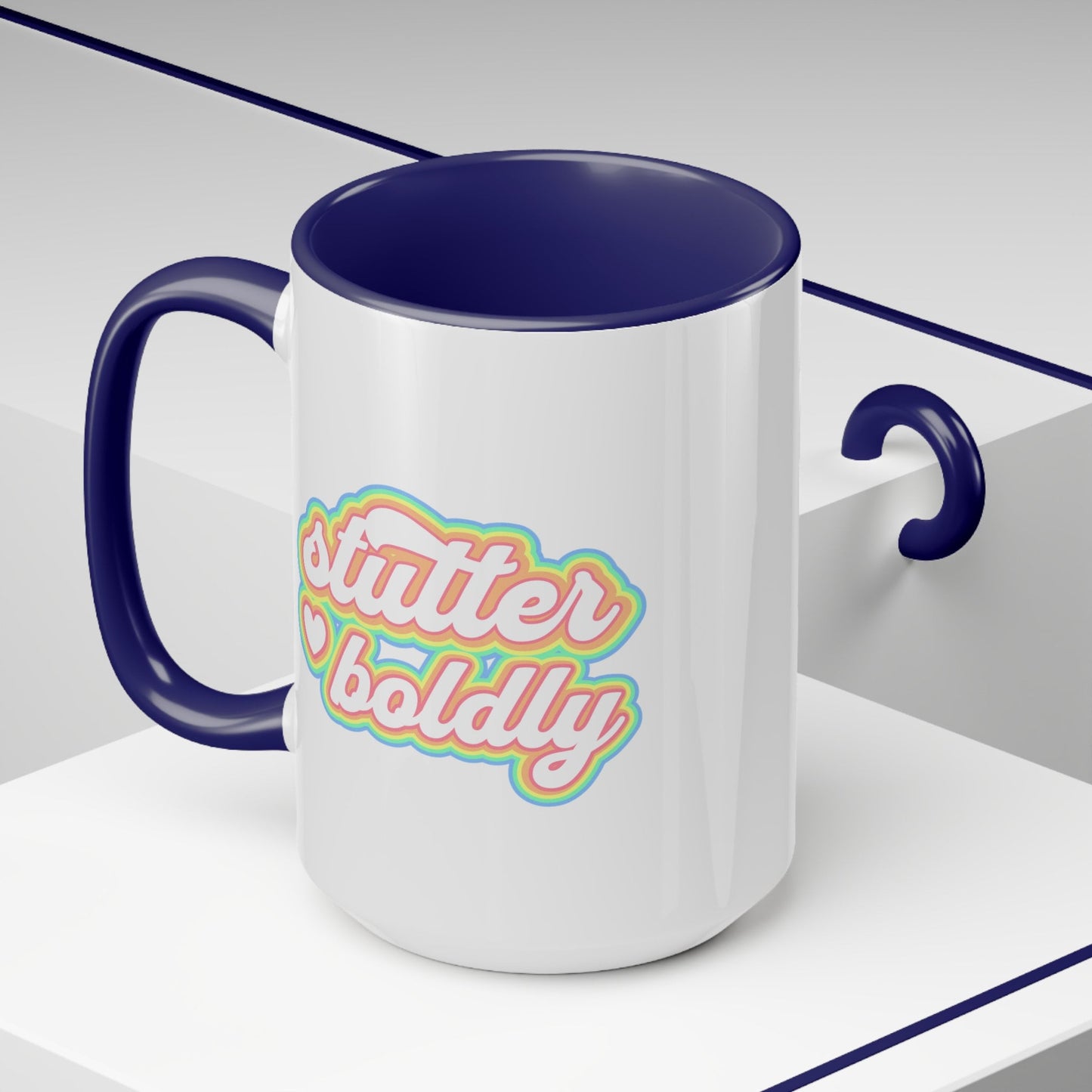 Stutter Boldly Pastel Retro Coffee Mug, 15oz