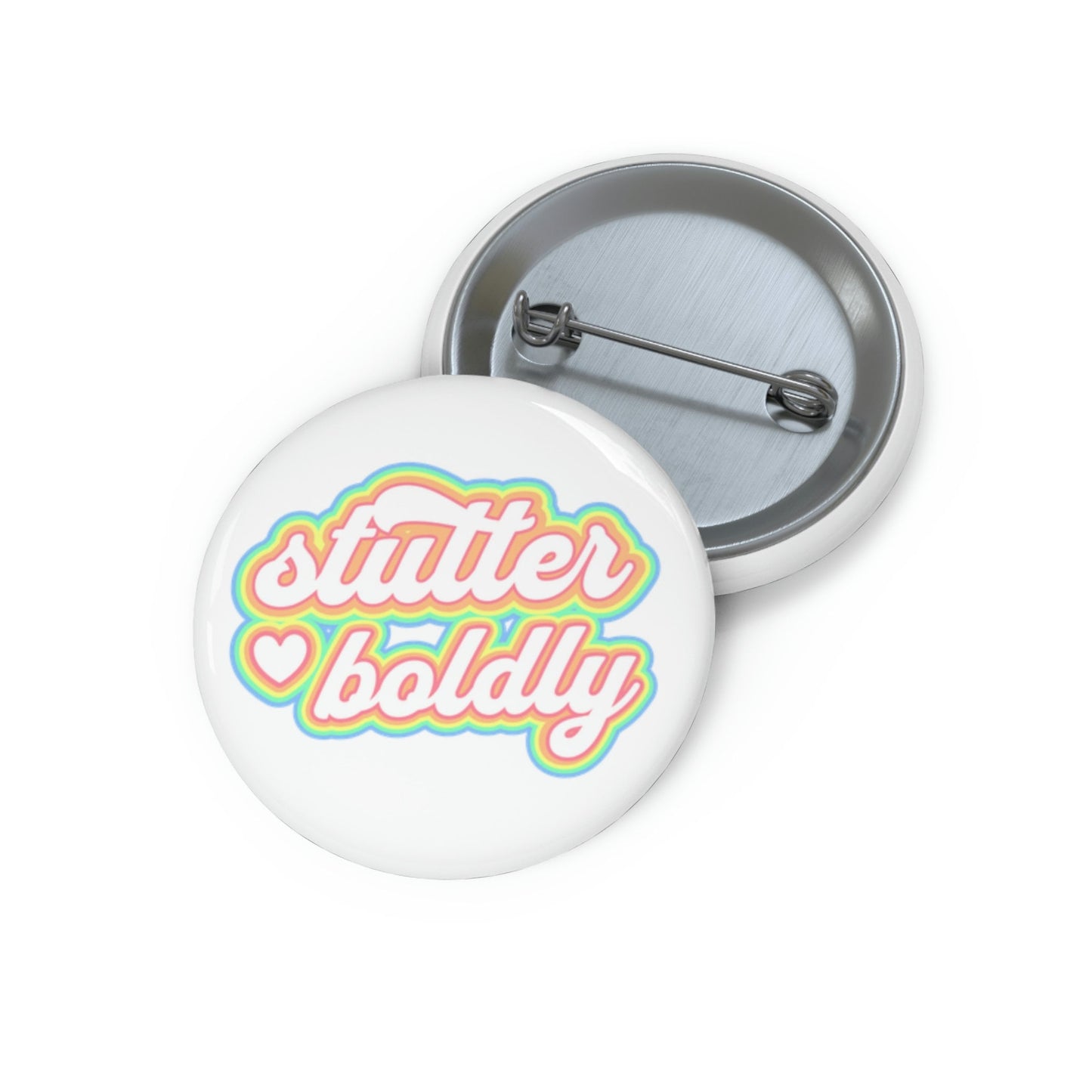 Stutter Boldly Retro Pastel Pin Button 1.25" 2.25" or 3"