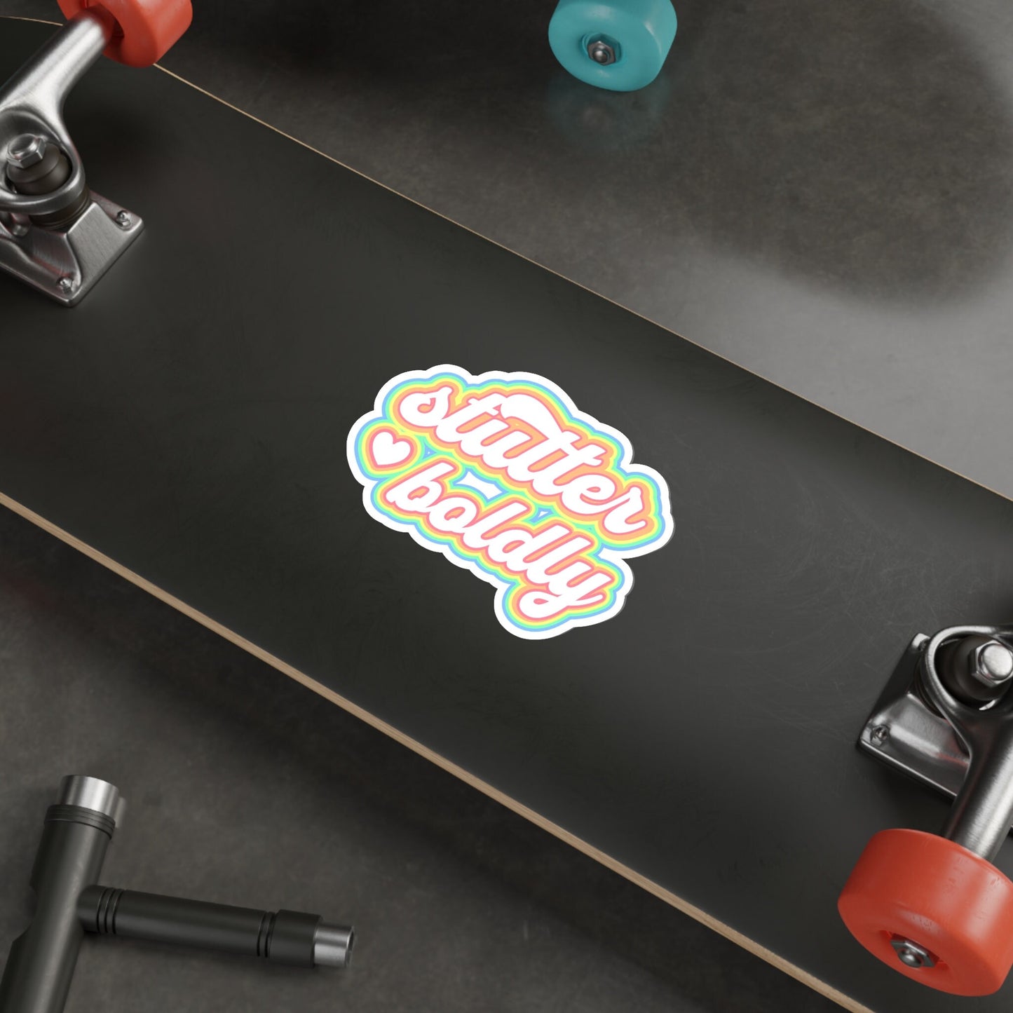 Stutter Boldly Retro Sticker, 2", 3", 4", 5", or 6"