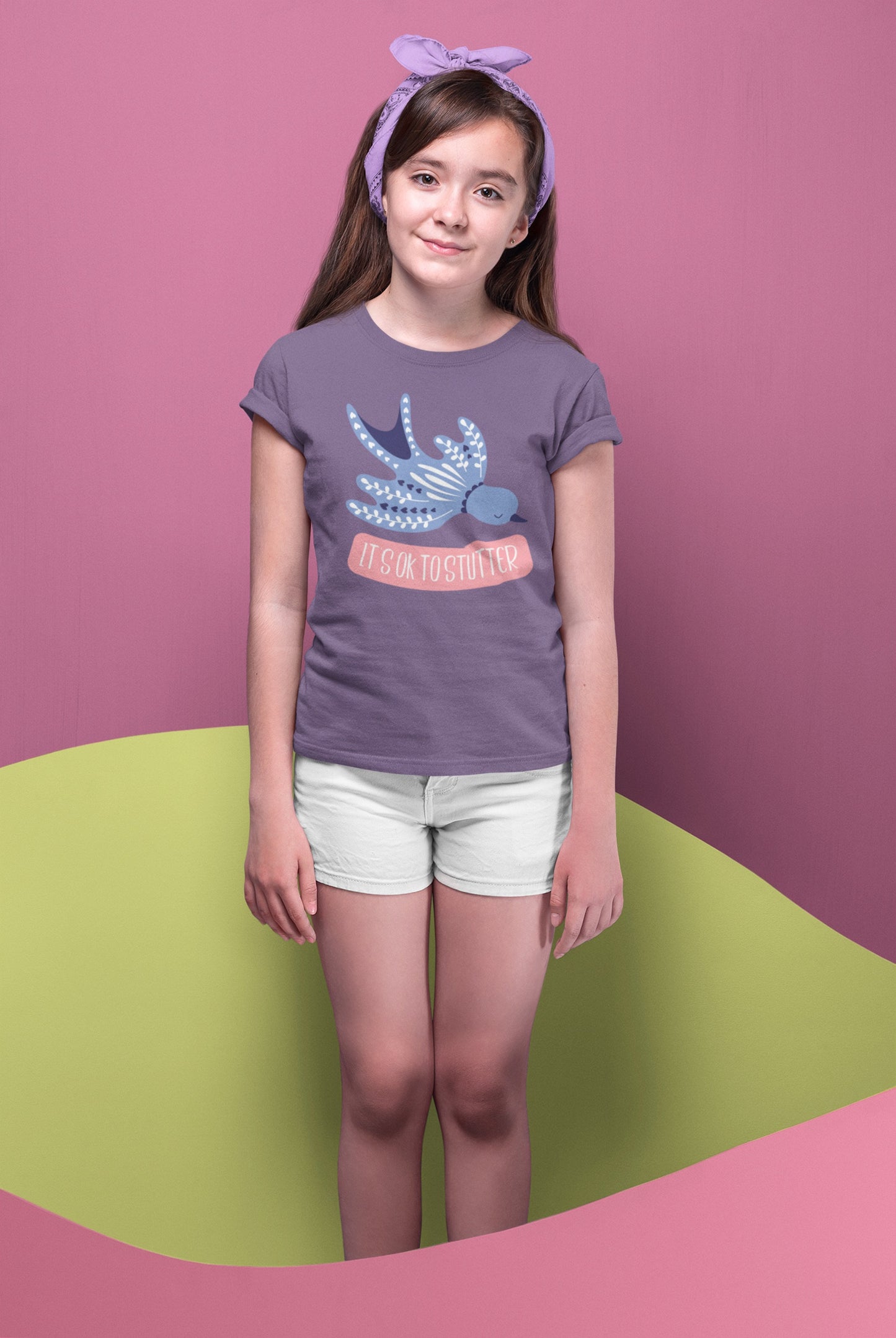 Kids Bird It's OK to Stutter Tshirt