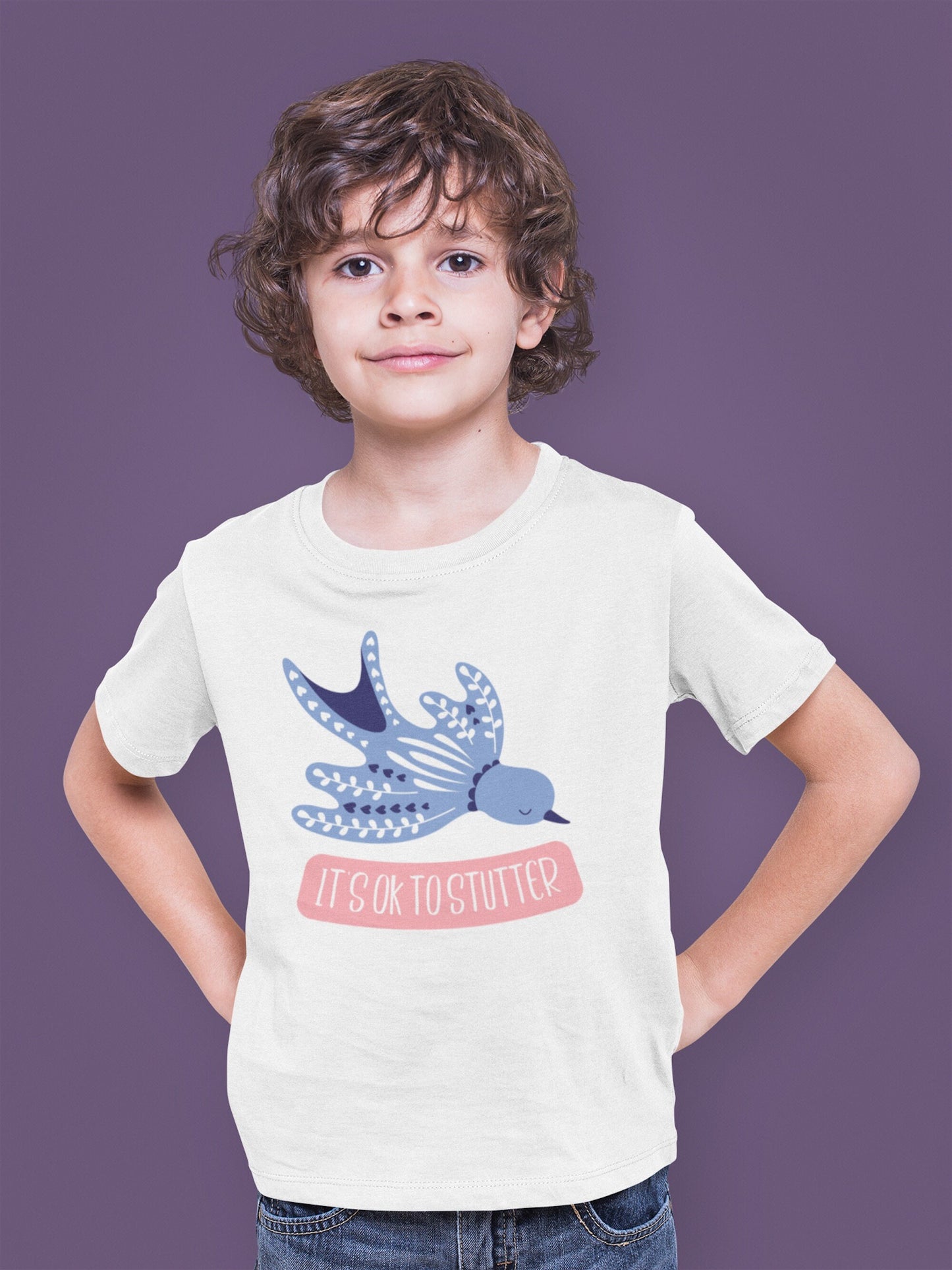 Kids Bird It's OK to Stutter Tshirt