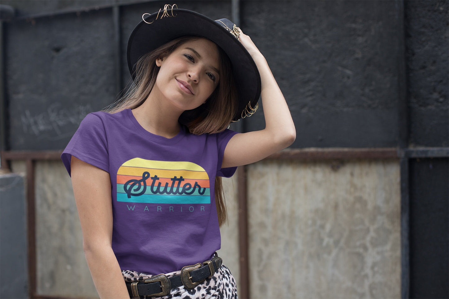 Stutter Warrior Retro Sun Stuttering T-shirt