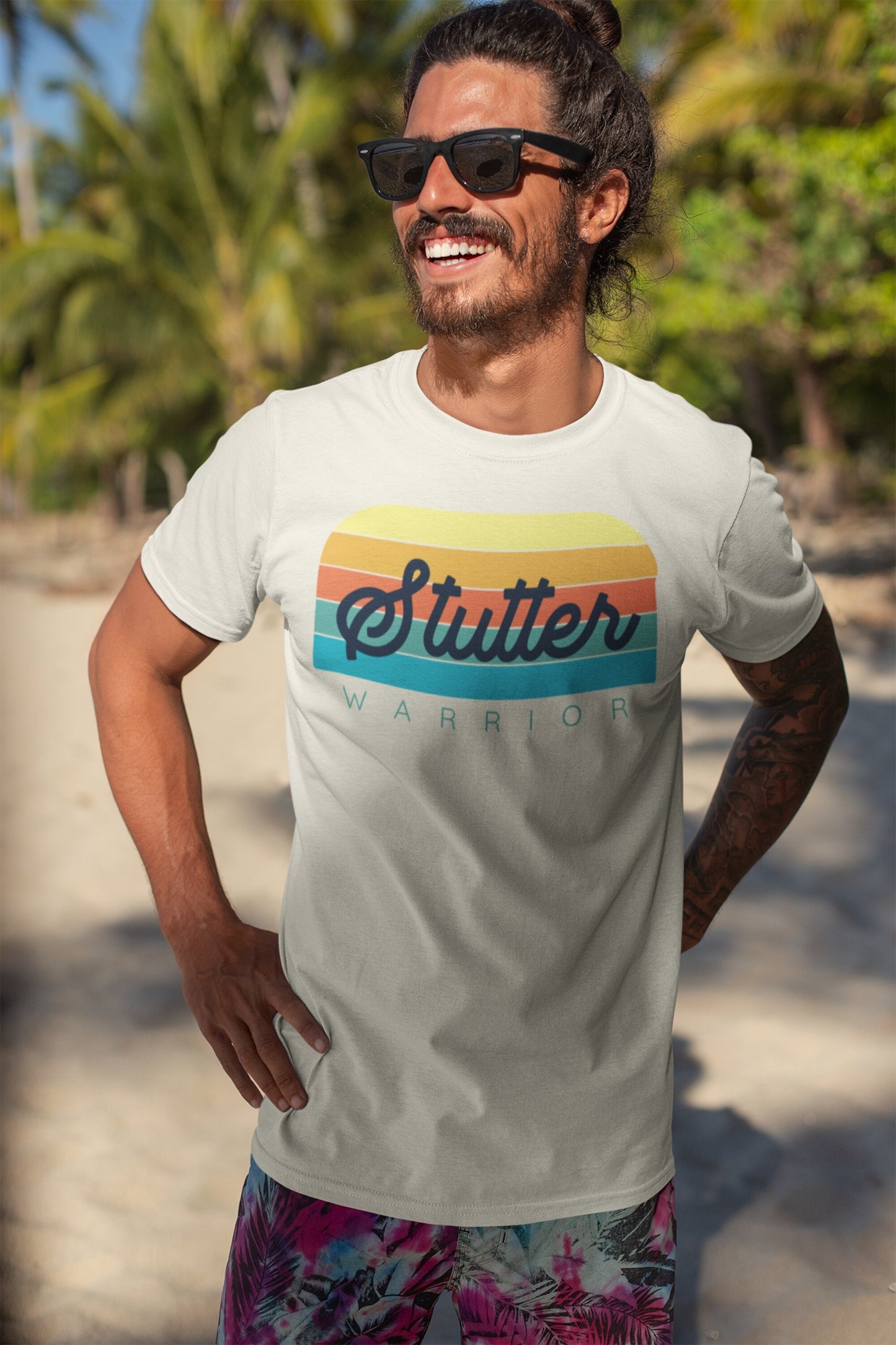 Stutter Warrior Retro Sun Stuttering T-shirt