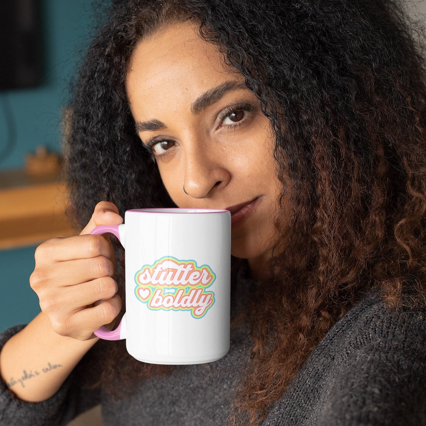 Stutter Boldly Pastel Retro Coffee Mug, 15oz