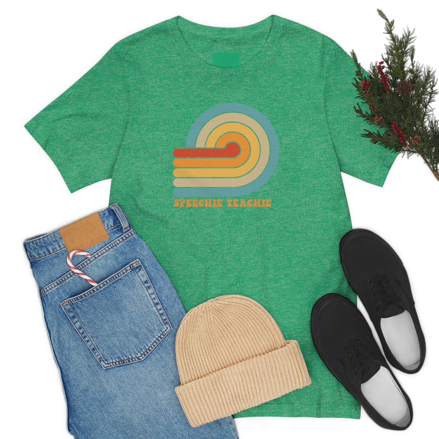 Speechie Teachie Pastel Retro Sun Shirt Gift for SLP