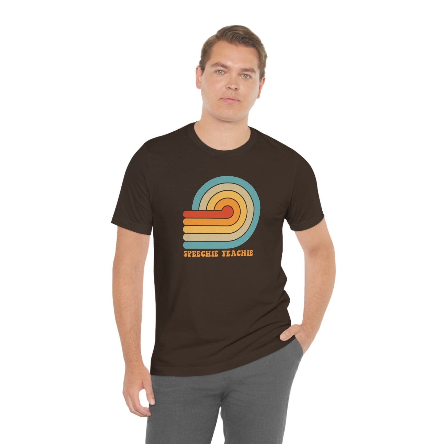 Speechie Teachie Pastel Retro Sun Shirt Gift for SLP