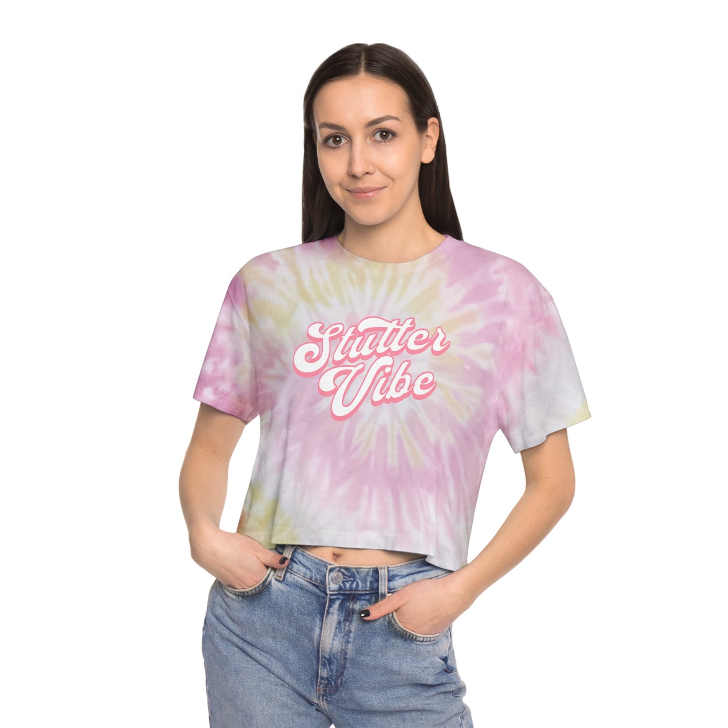 Stutter Vibes Retro Tie-Dye Crop Top