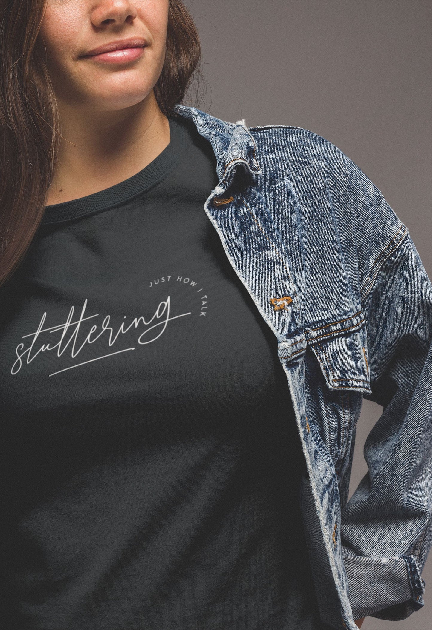 Stuttering Just How I Talk Minimalist Text Tshirt