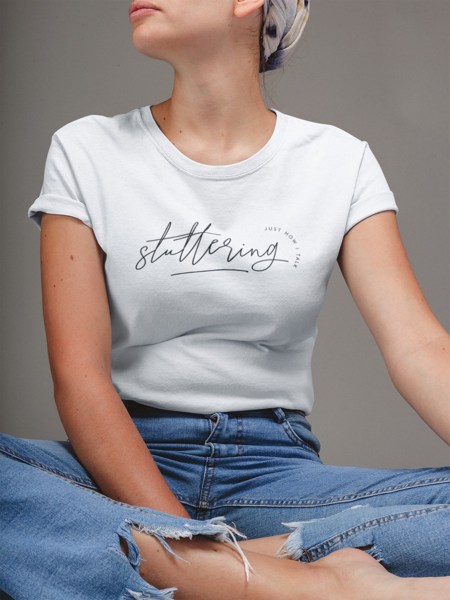 Stuttering Just How I Talk Minimalist Text Tshirt