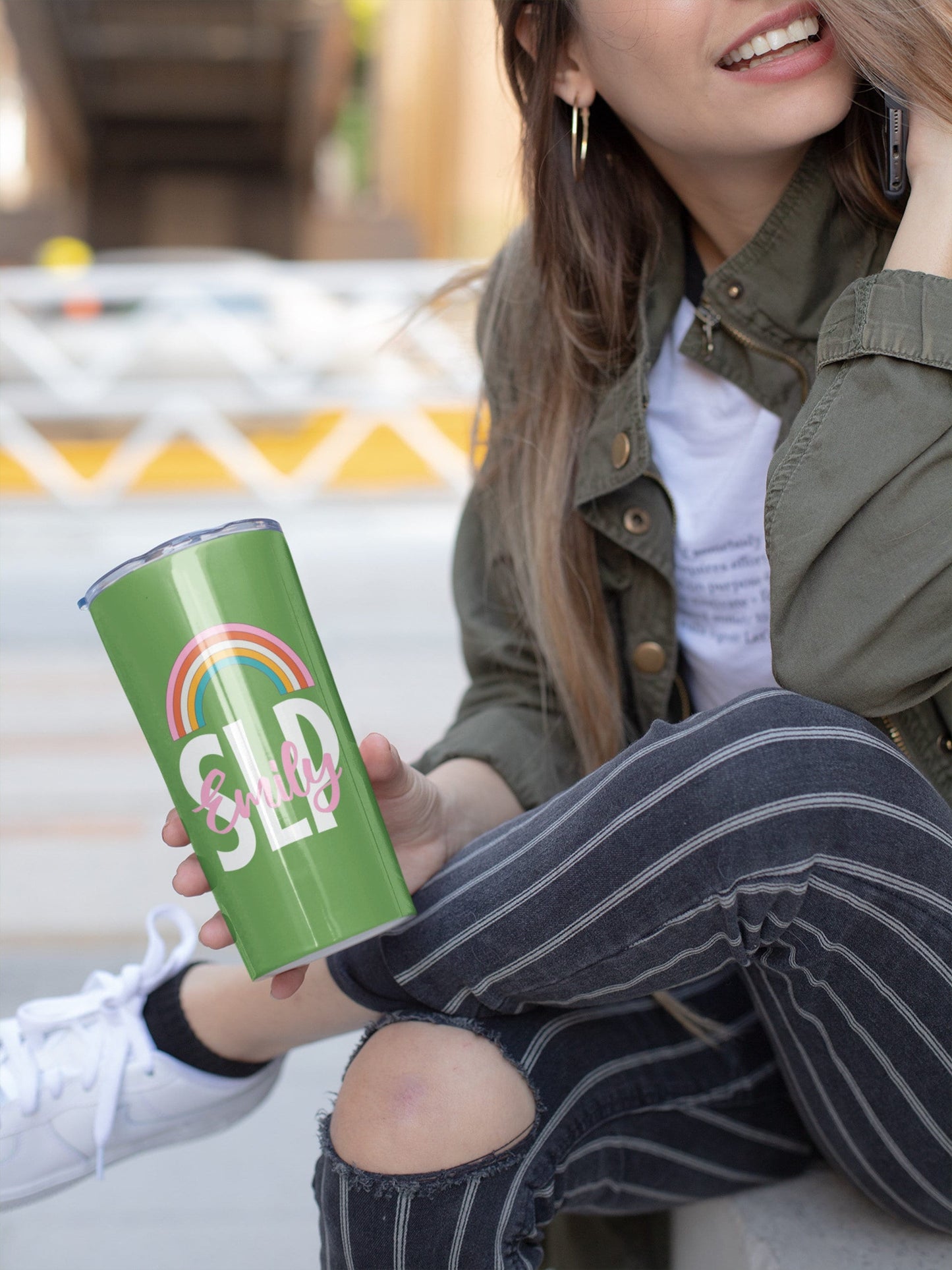 SLP Custom Name Stainless Rainbow Tumbler 20oz