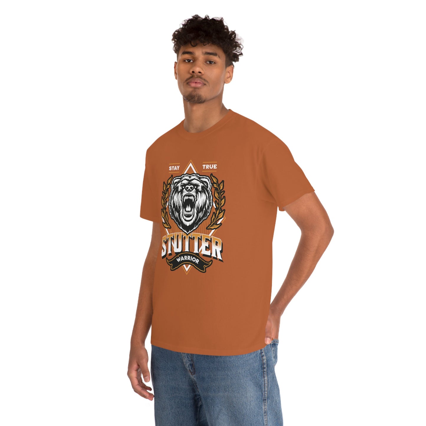 Stutter Warrior Bear Unisex Heavy Cotton T-shirt