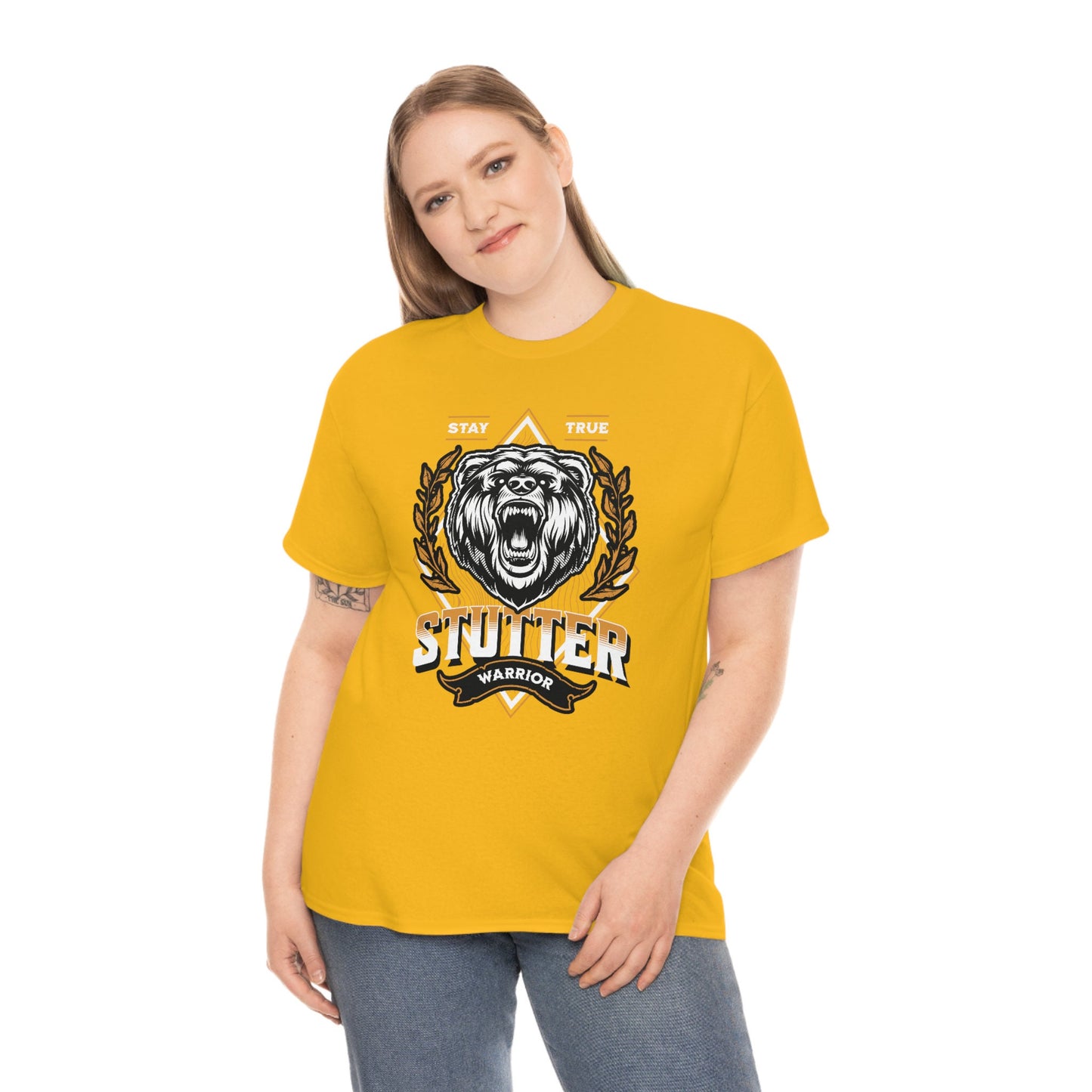 Stutter Warrior Bear Unisex Heavy Cotton T-shirt