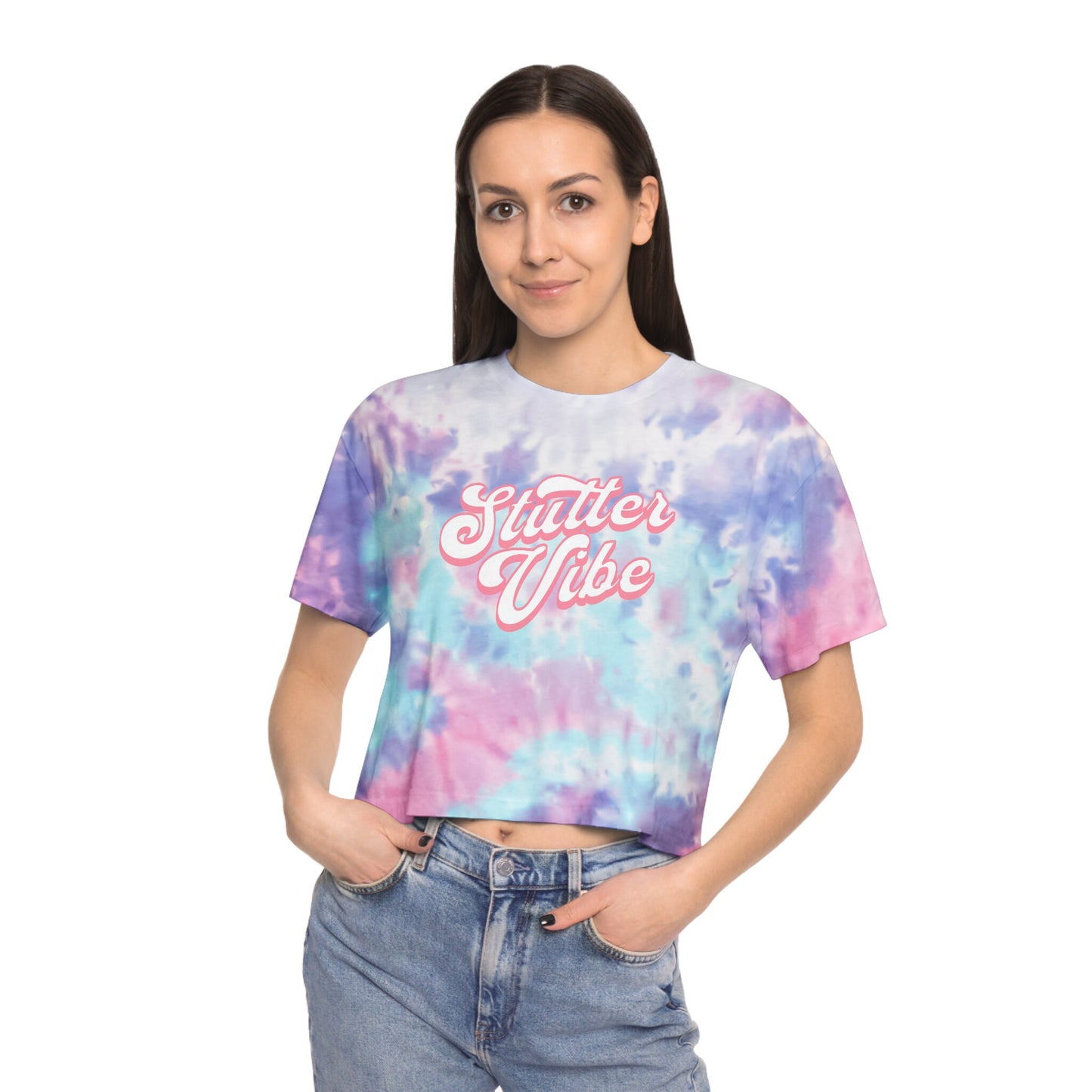 Stutter Vibes Retro Tie-Dye Crop Top