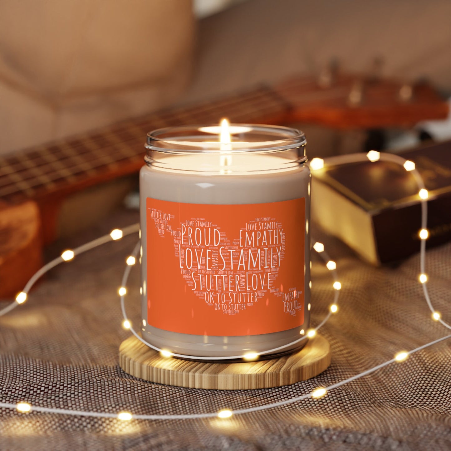 Heart Stutter Word Cloud Scented Candle, 9 oz