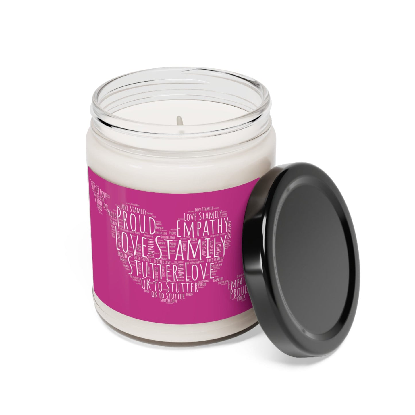 Heart Stutter Word Cloud Scented Candle, 9 oz