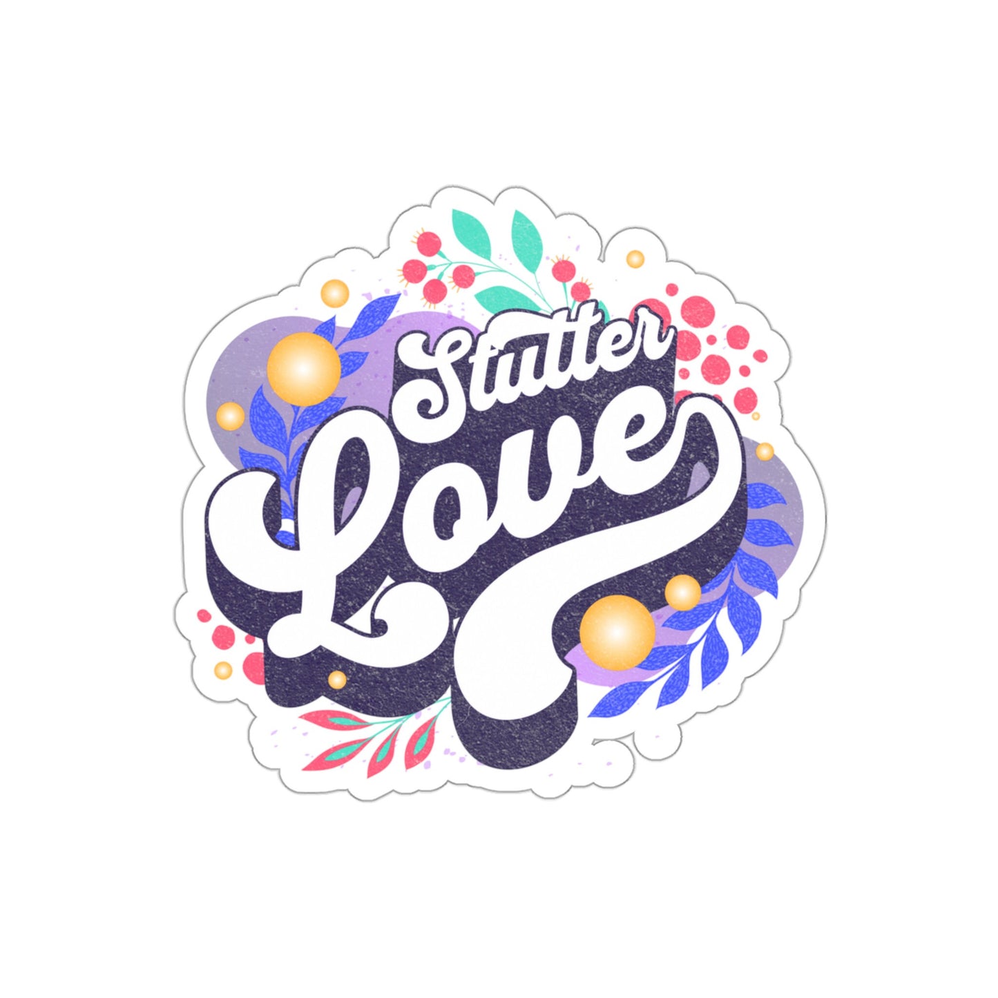 Stutter Love Retro Sticker 2", 3", 4", or 5"