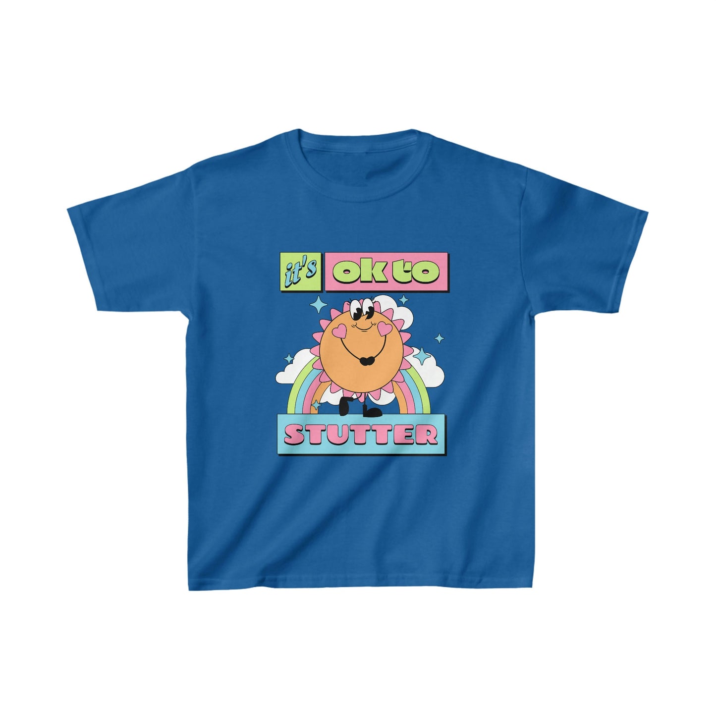 Retro Sun It's OK to Stutter Kids Shirt