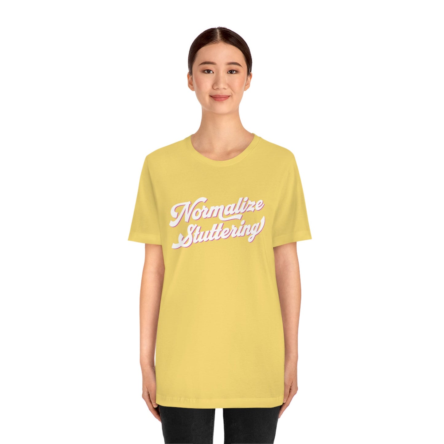 Normalize Stuttering Retro Text Stutter T-shirt