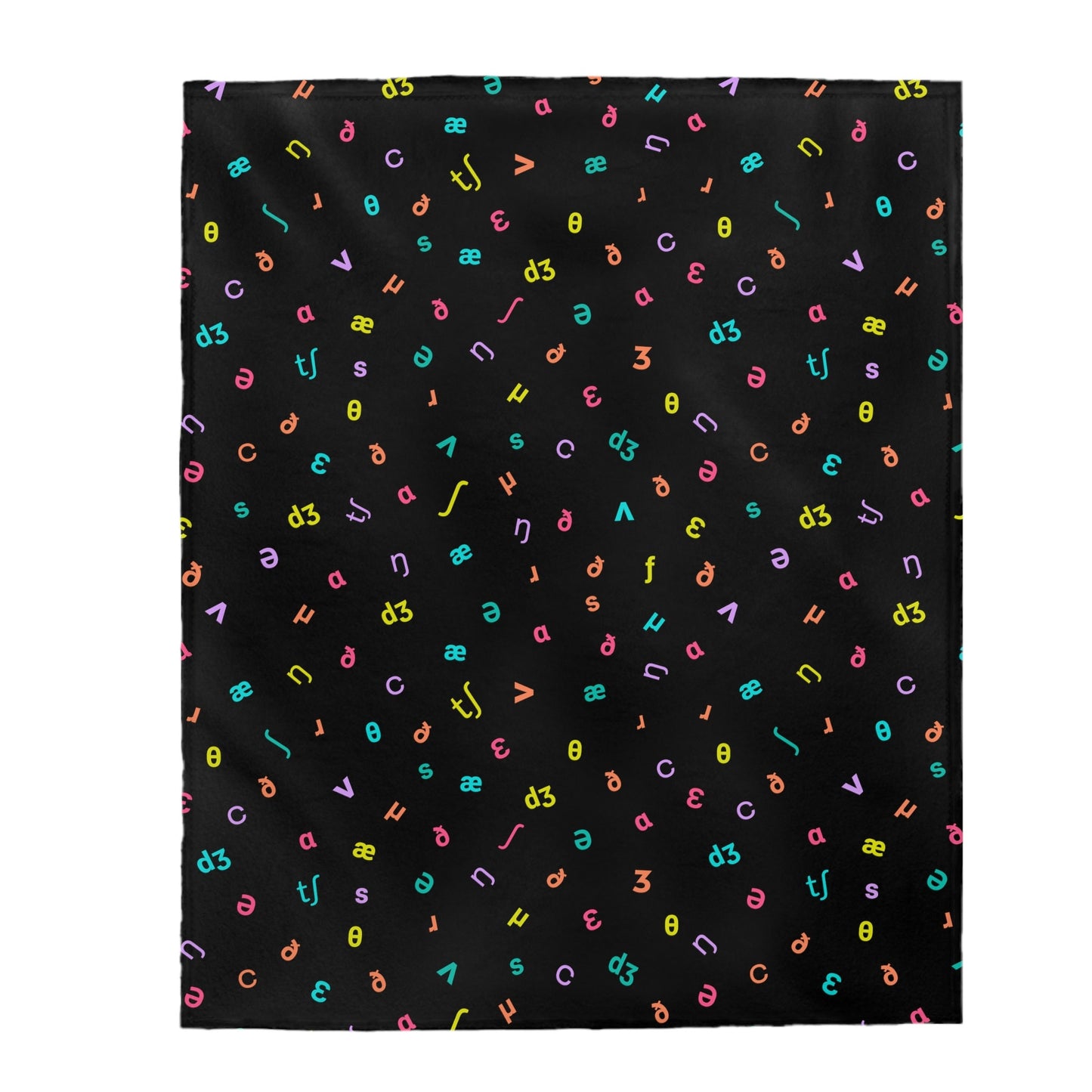 IPA Phonetic Alphabet Velveteen Plush Blanket for SLP or SLPA