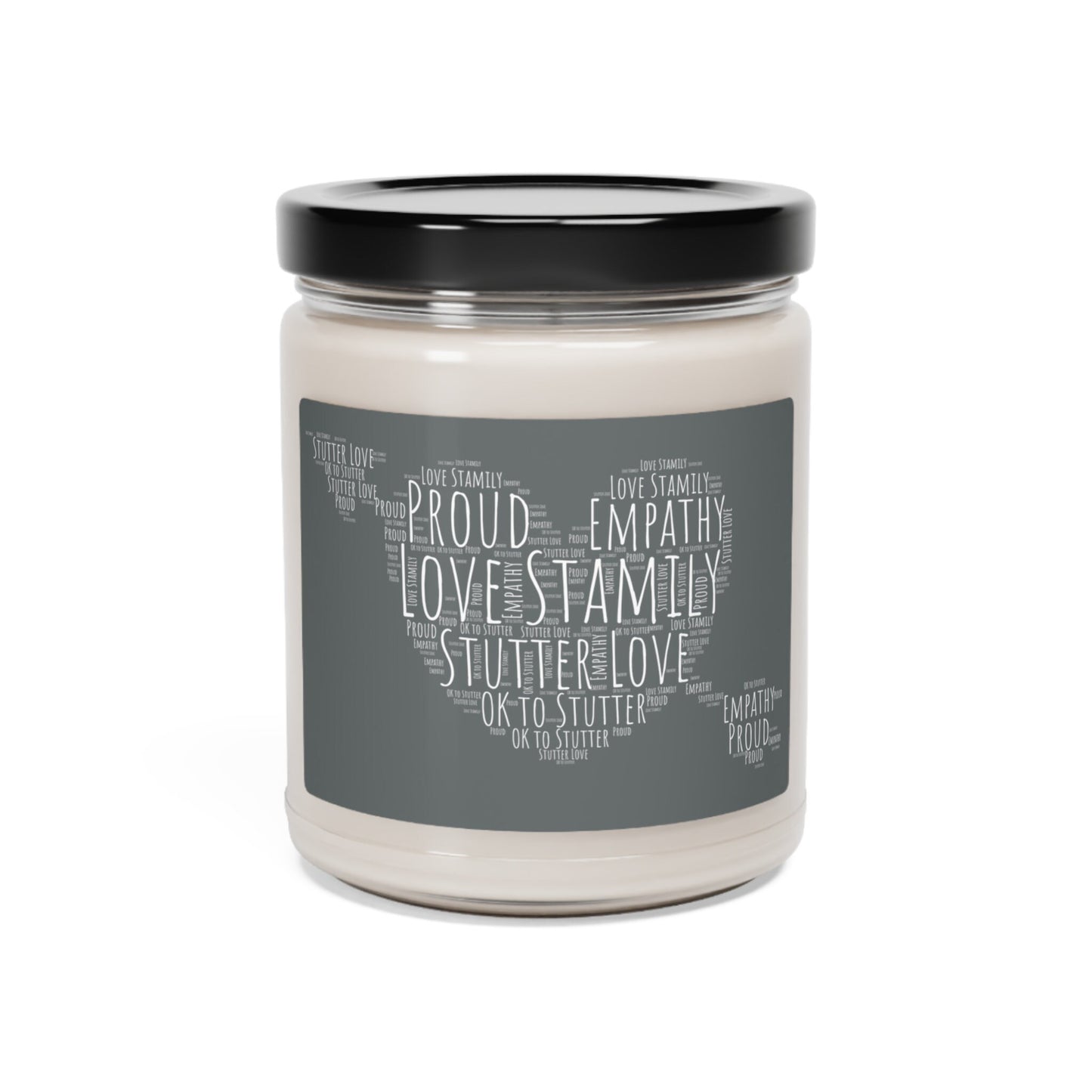 Heart Stutter Word Cloud Scented Candle, 9 oz