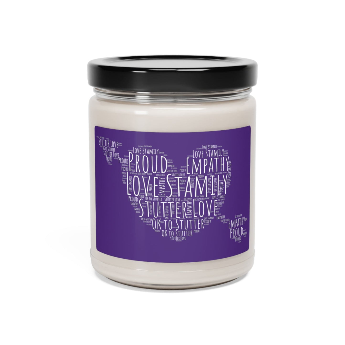 Heart Stutter Word Cloud Scented Candle, 9 oz