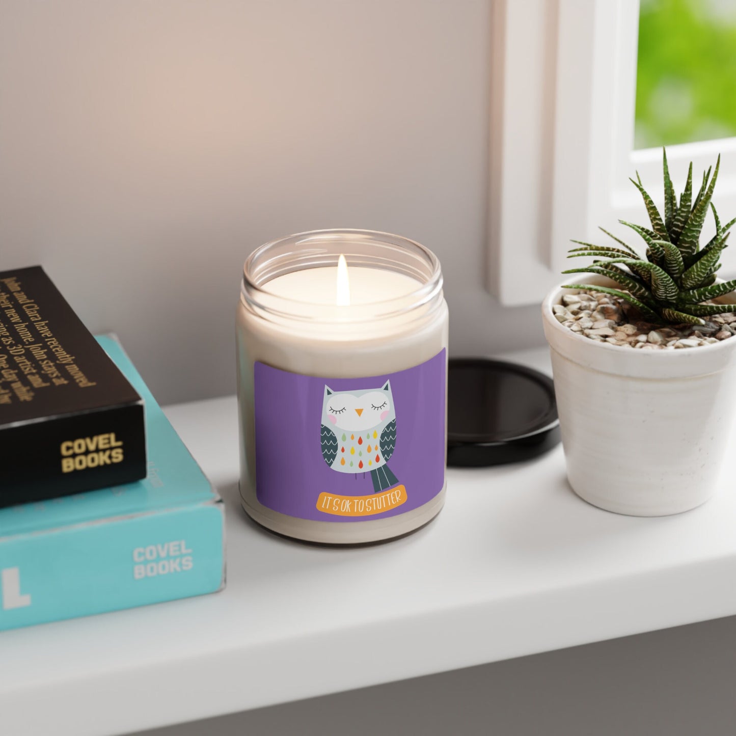 It's OK to Stutter Owl Scented Soy Candle, 9oz