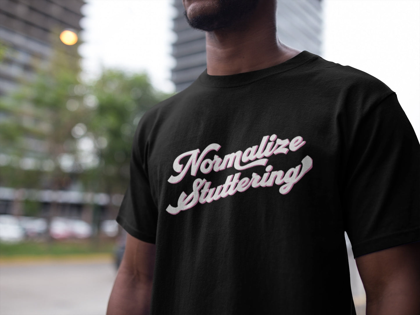 Normalize Stuttering Retro Text Stutter T-shirt