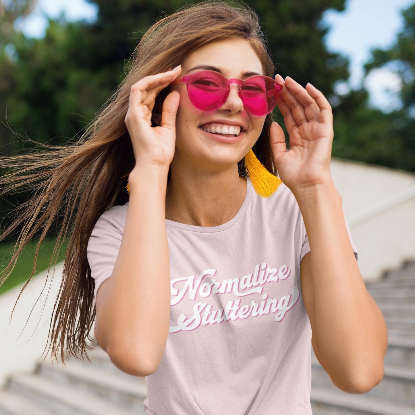 Normalize Stuttering Retro Text Stutter T-shirt