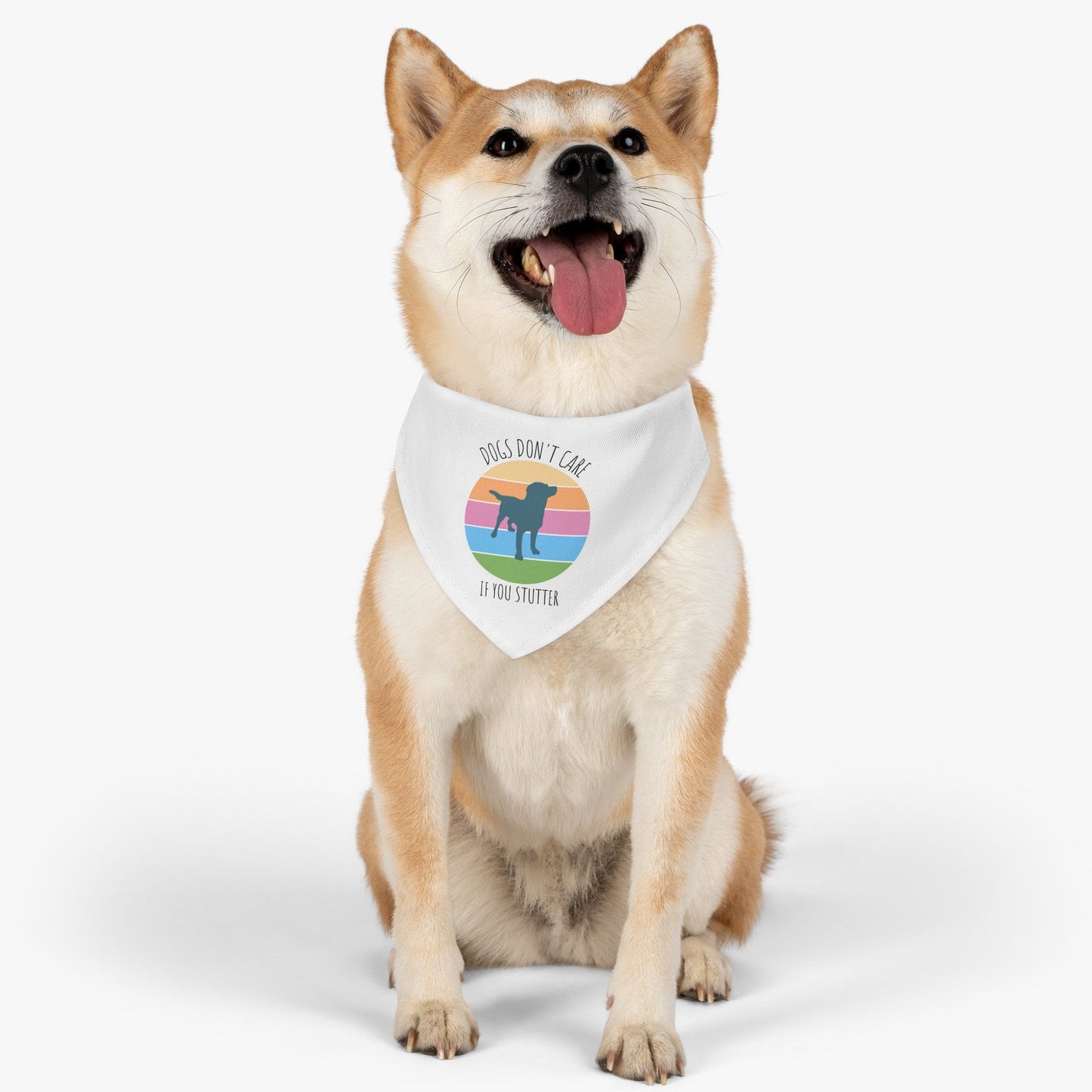Dogs Don't Care if You Stutter Pet Bandana Collar