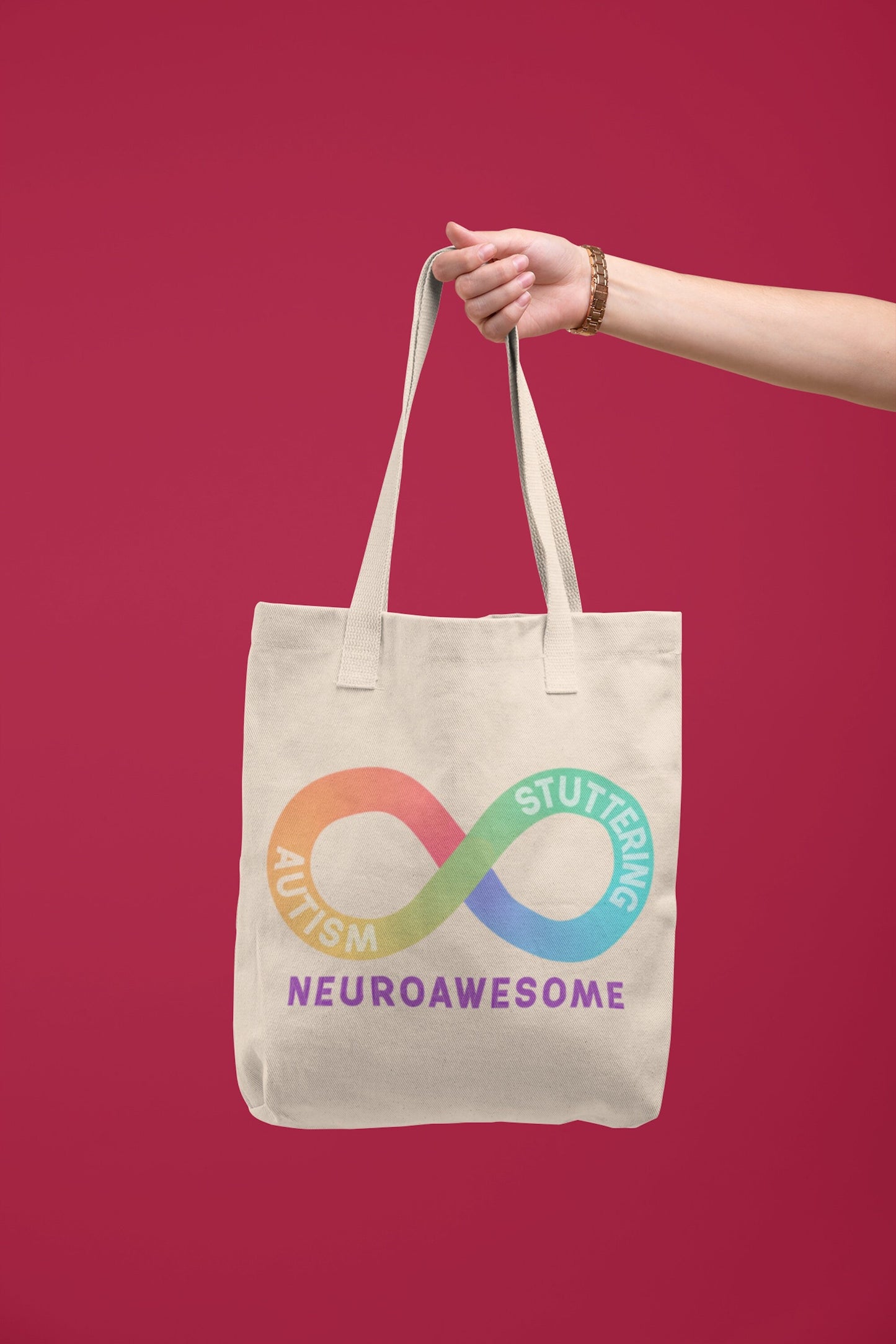 Neuroawesome Stuttering Autism Infinity Tote