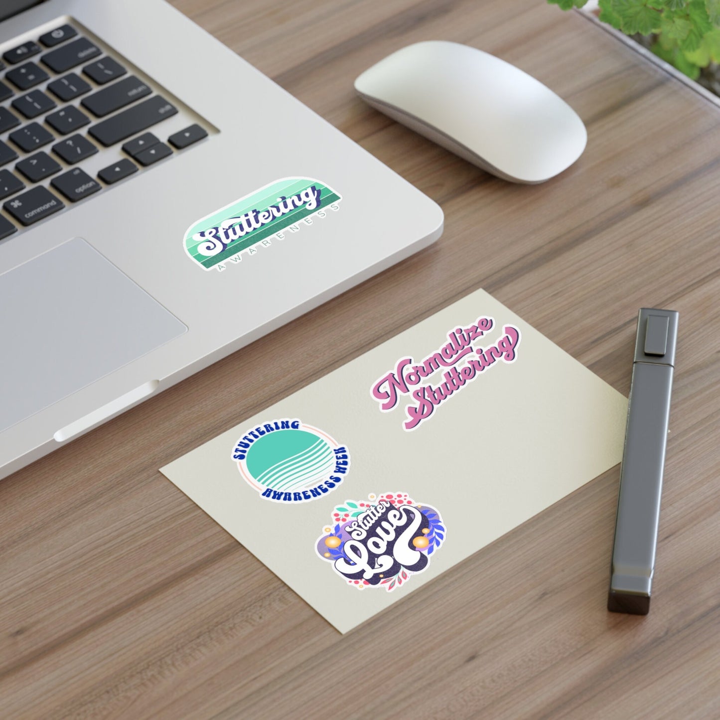 Four Stuttering Awareness Stickers on 8.5 x 11" or 4 x 6" Sheet