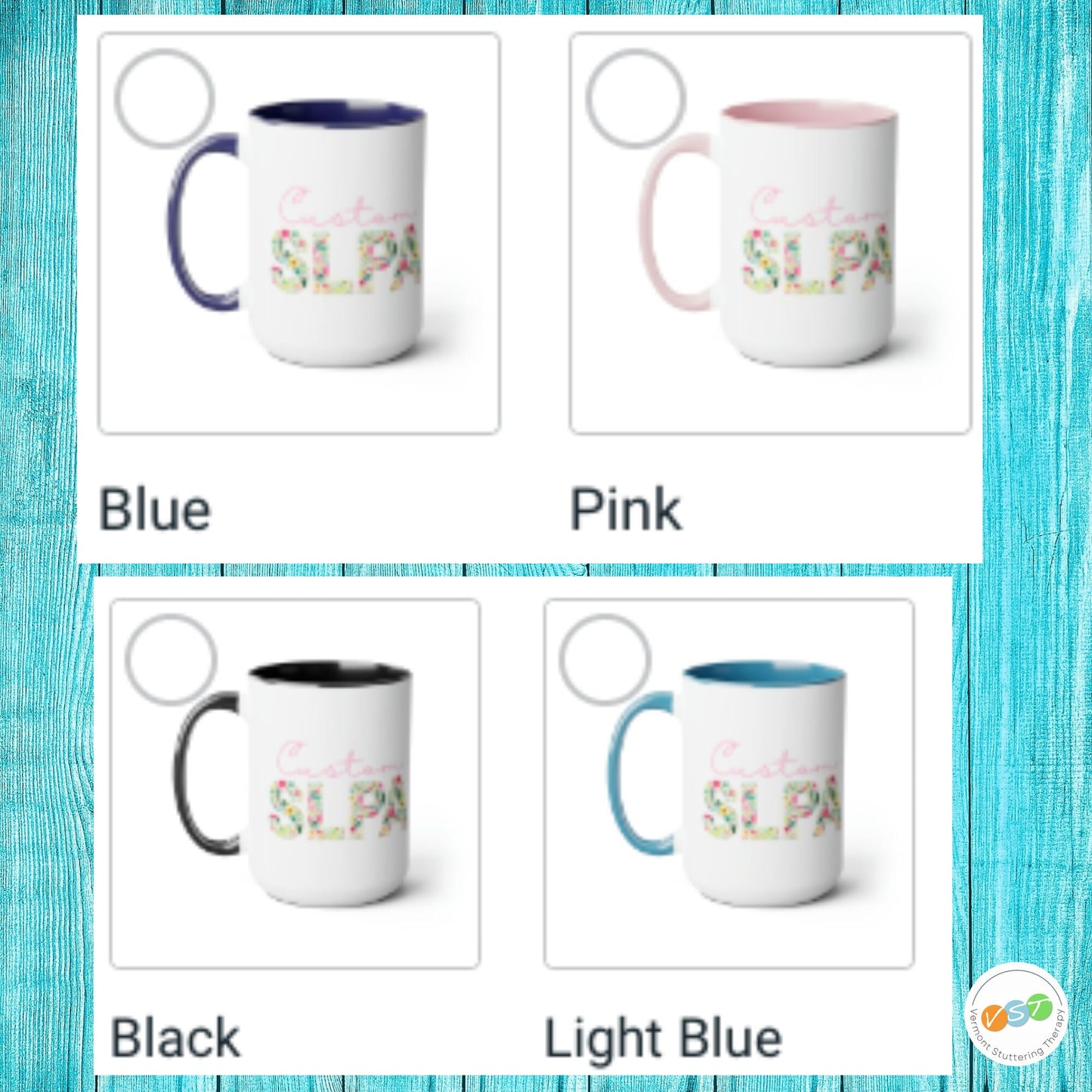 Custom Name Floral SLPA 15oz Two-Tone Mug