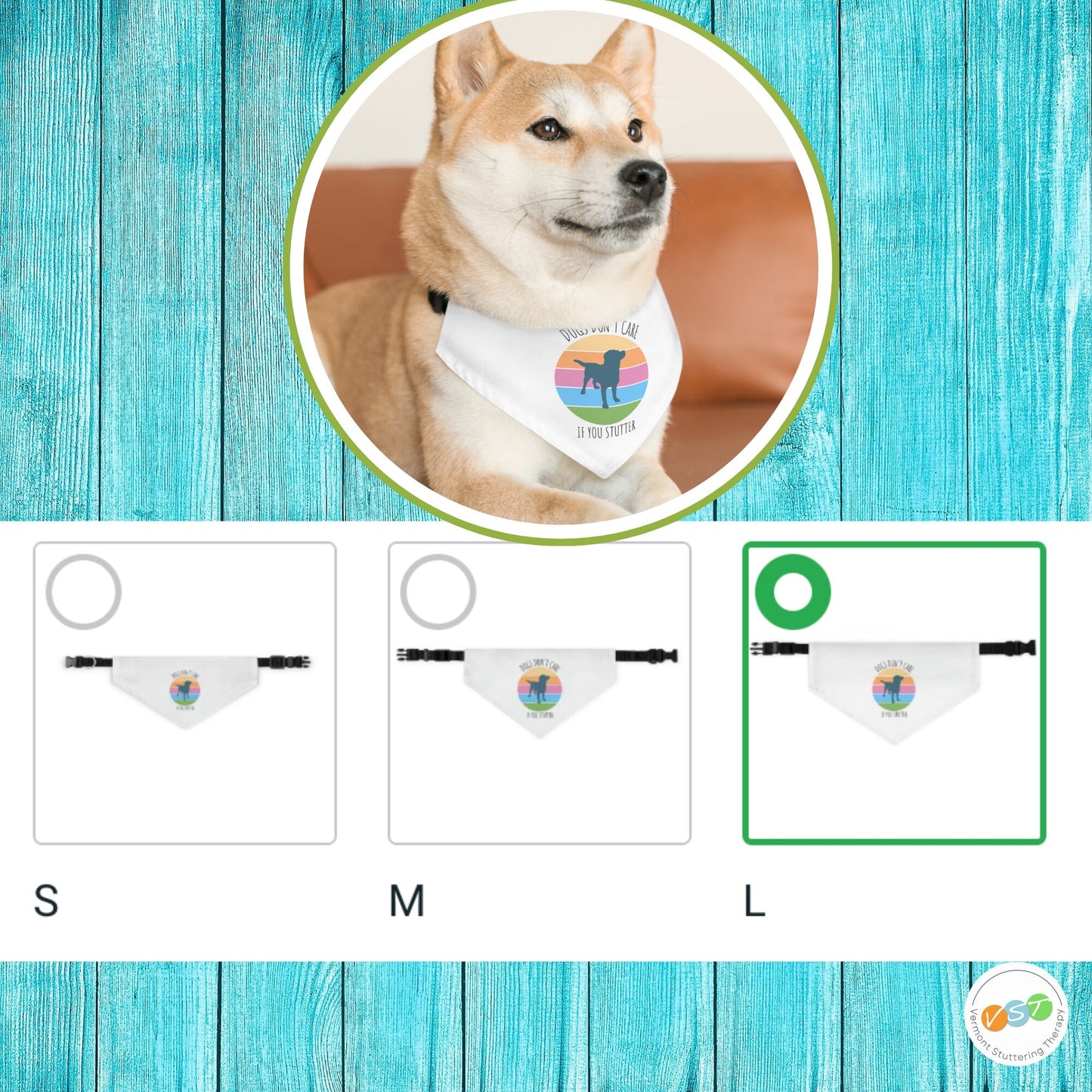 Dogs Don't Care if You Stutter Pet Bandana Collar