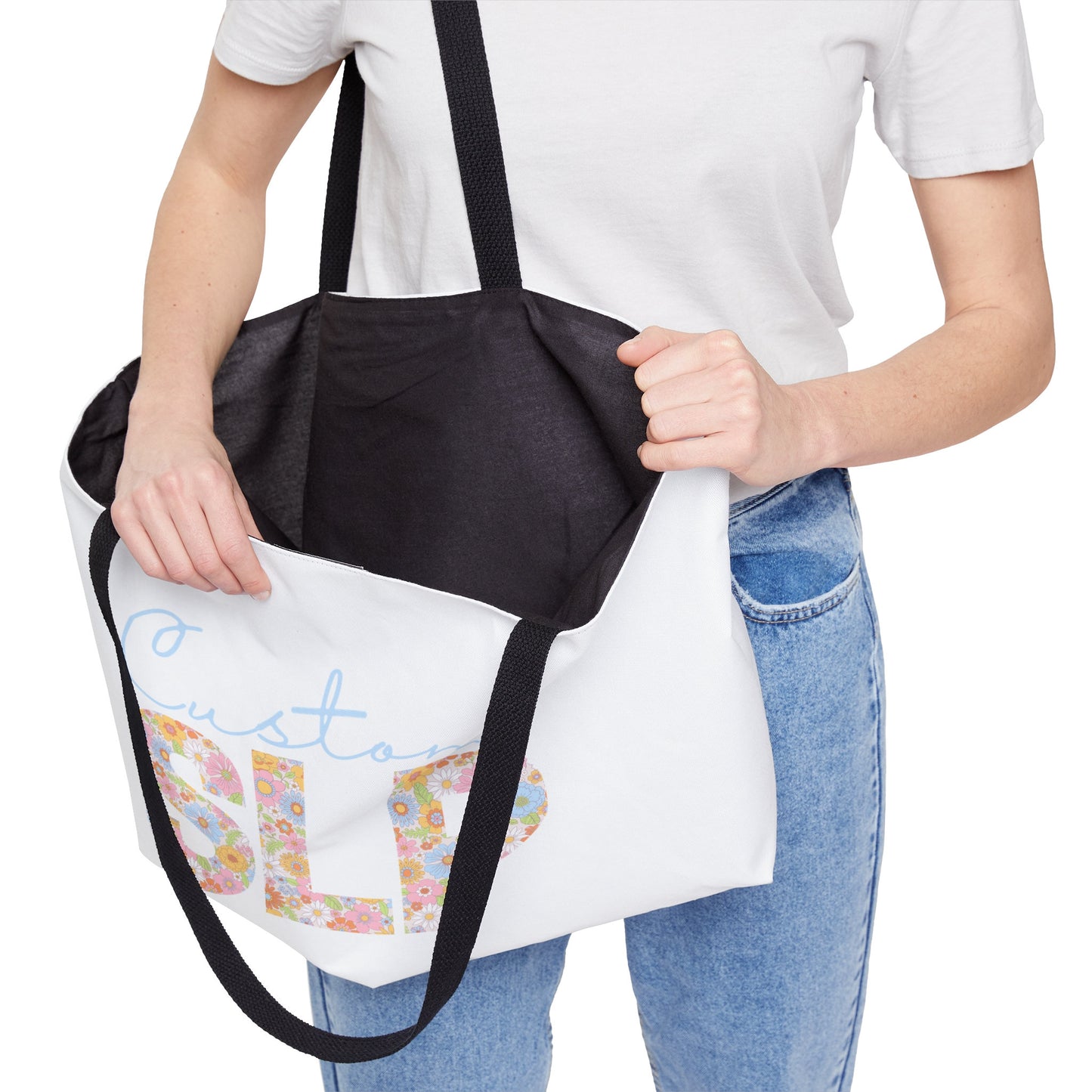Custom Retro Floral SLP Weekender Tote Bag