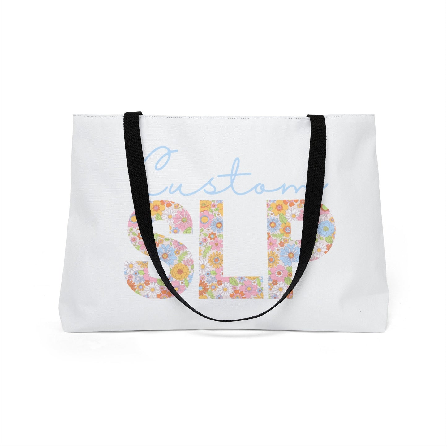 Custom Retro Floral SLP Weekender Tote Bag