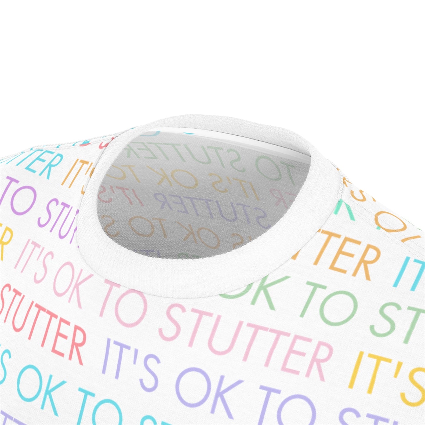 It's OK to Stutter Allover Print Multicolor Unisex Tshirt