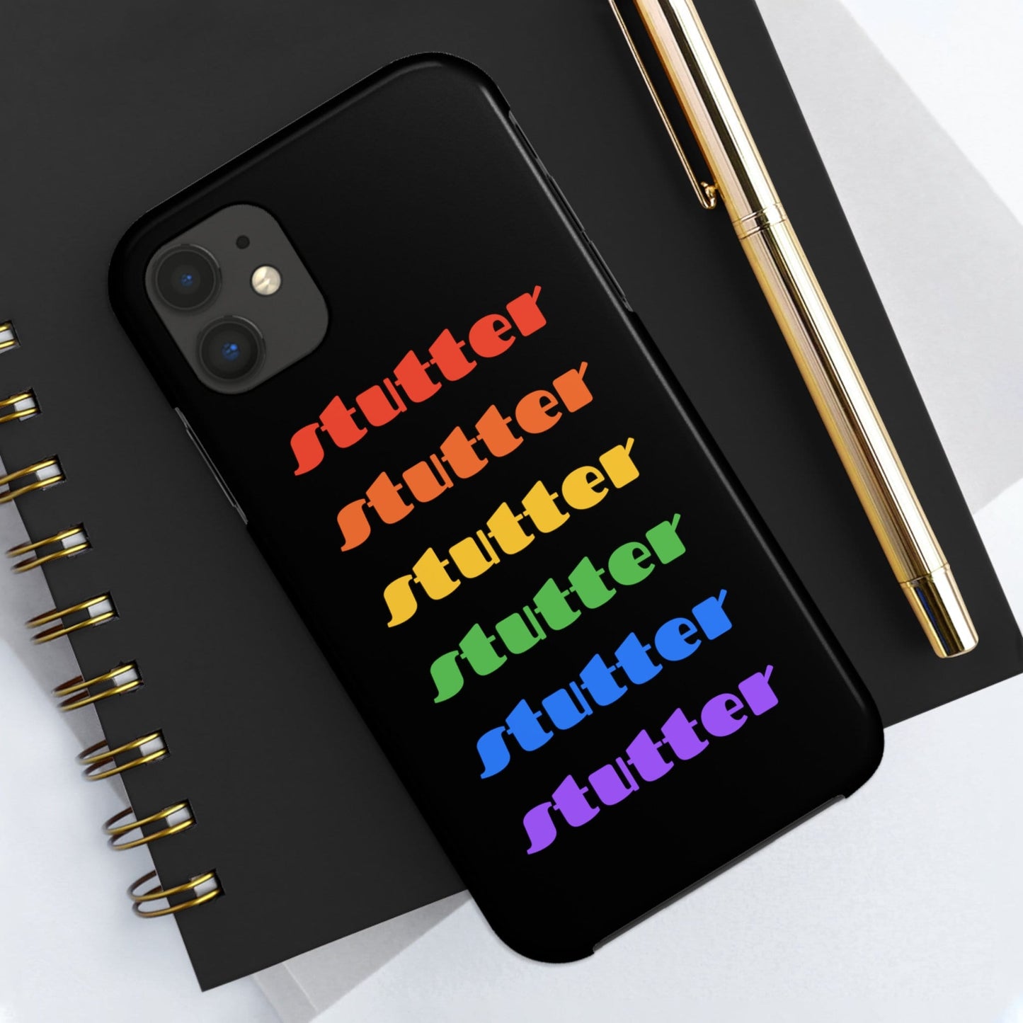 Stutter Pride Rainbow Tough Phone Case