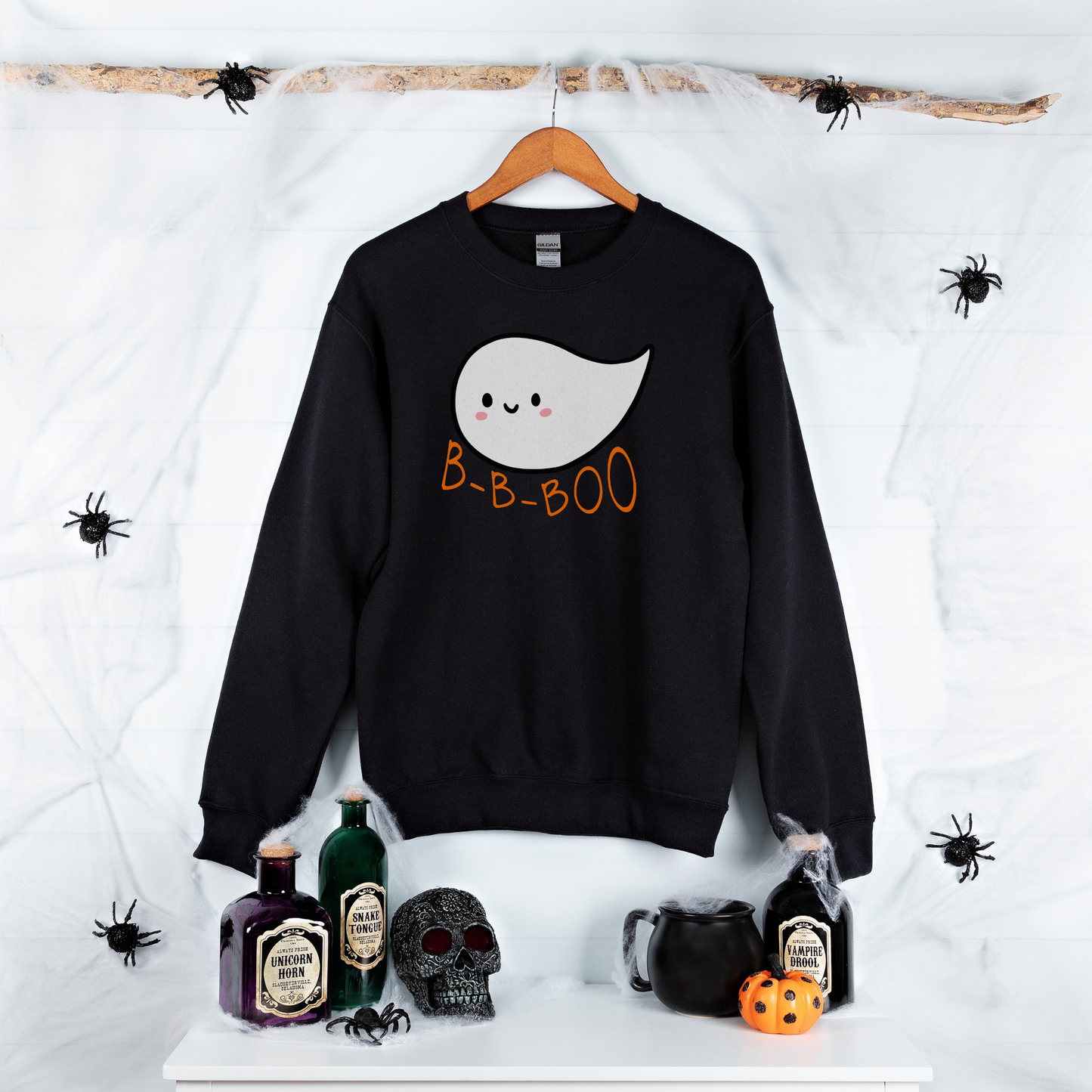 Halloween Stutter Ghost B-B-Boo Youth Sweatshirt