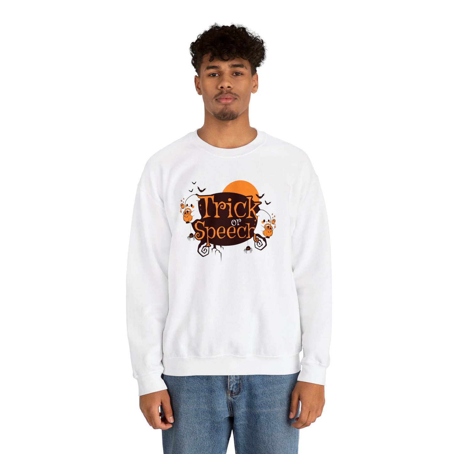 Trick or Speech Halloween Sweatshirt for SLPs & SLPAs