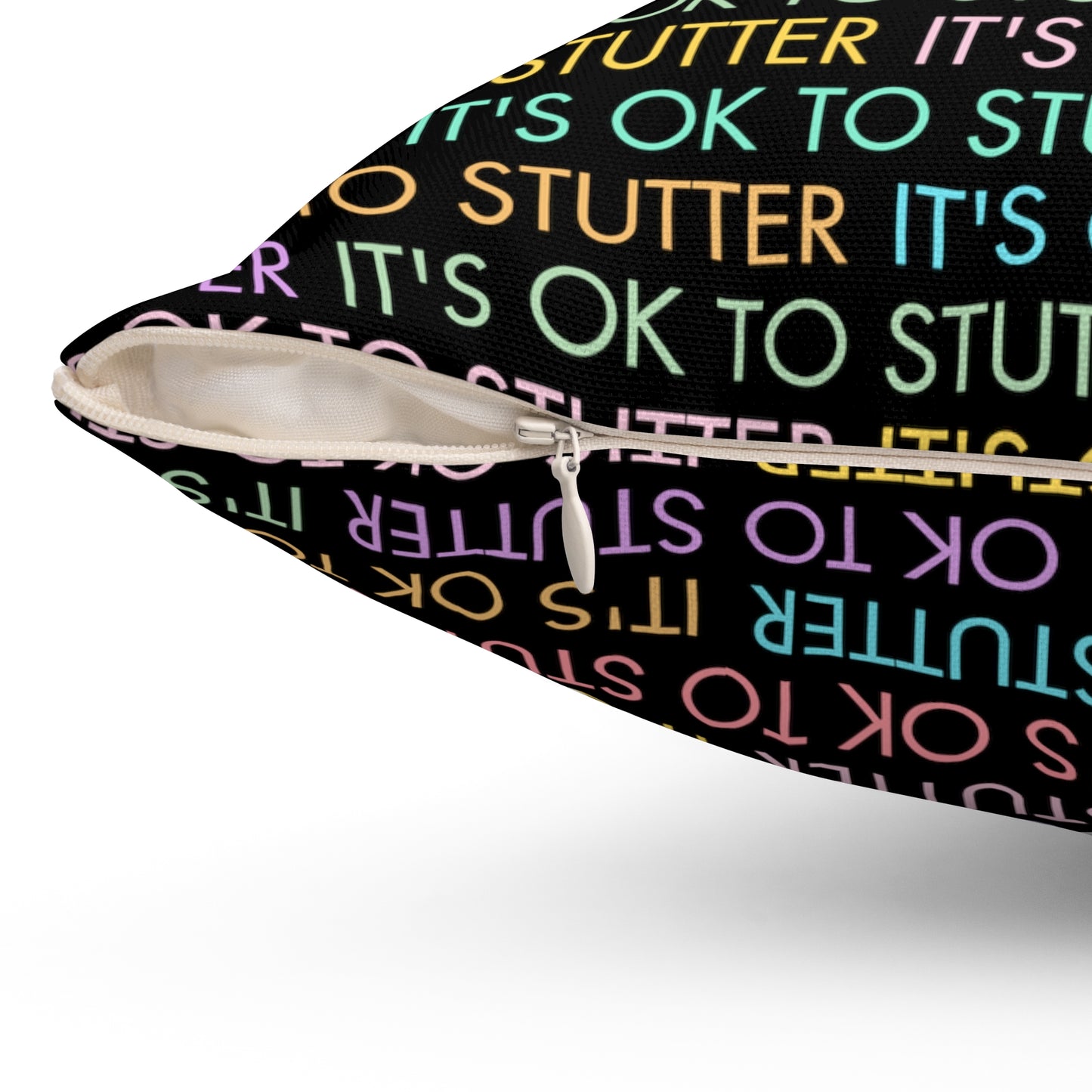 Black - It's OK to Stutter Pillow